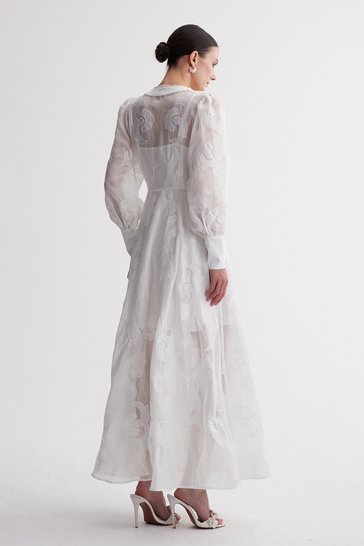 Islam Balloon Sleeve Embroidered Maxi Dress