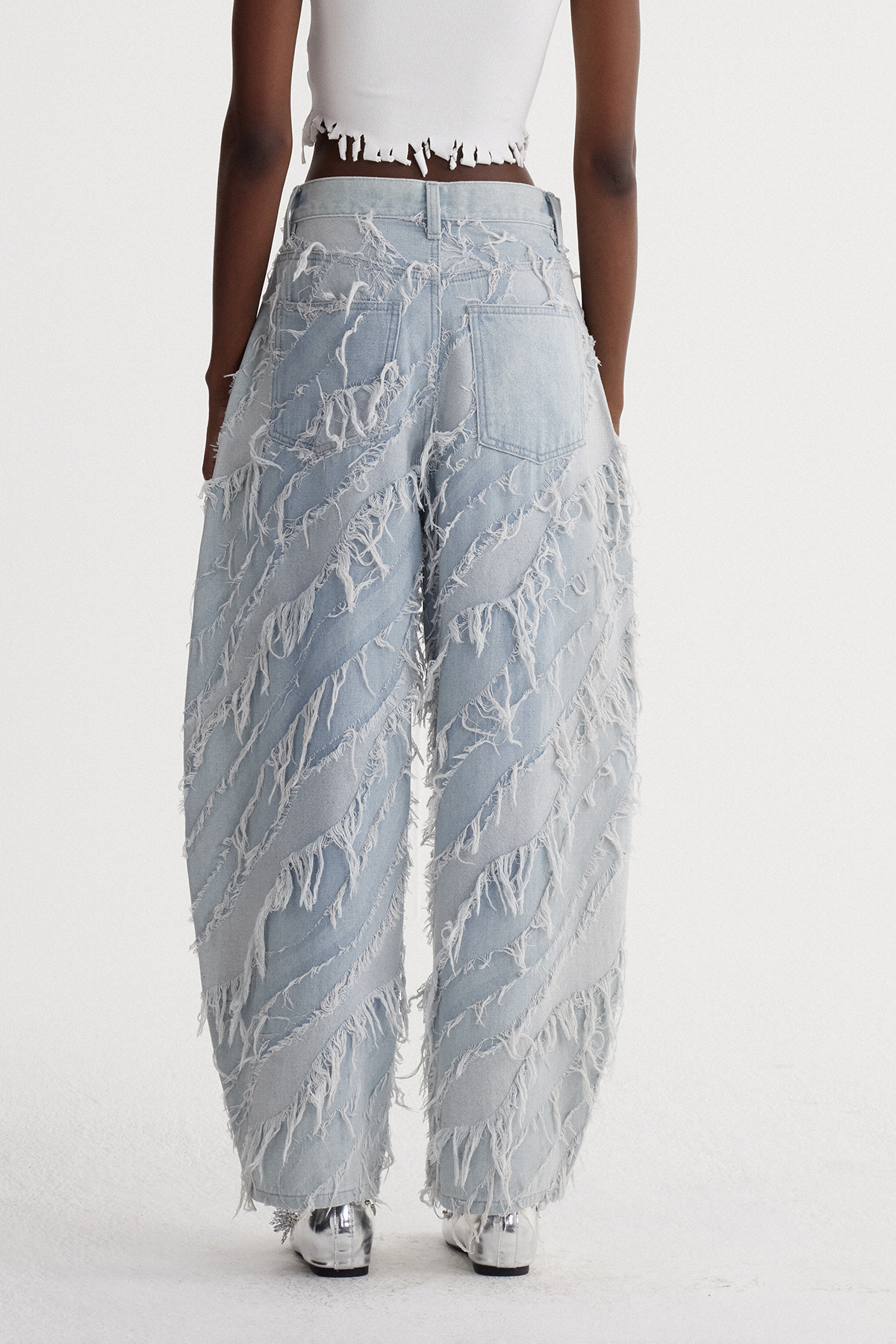 Islom Fringe Baggy Jeans