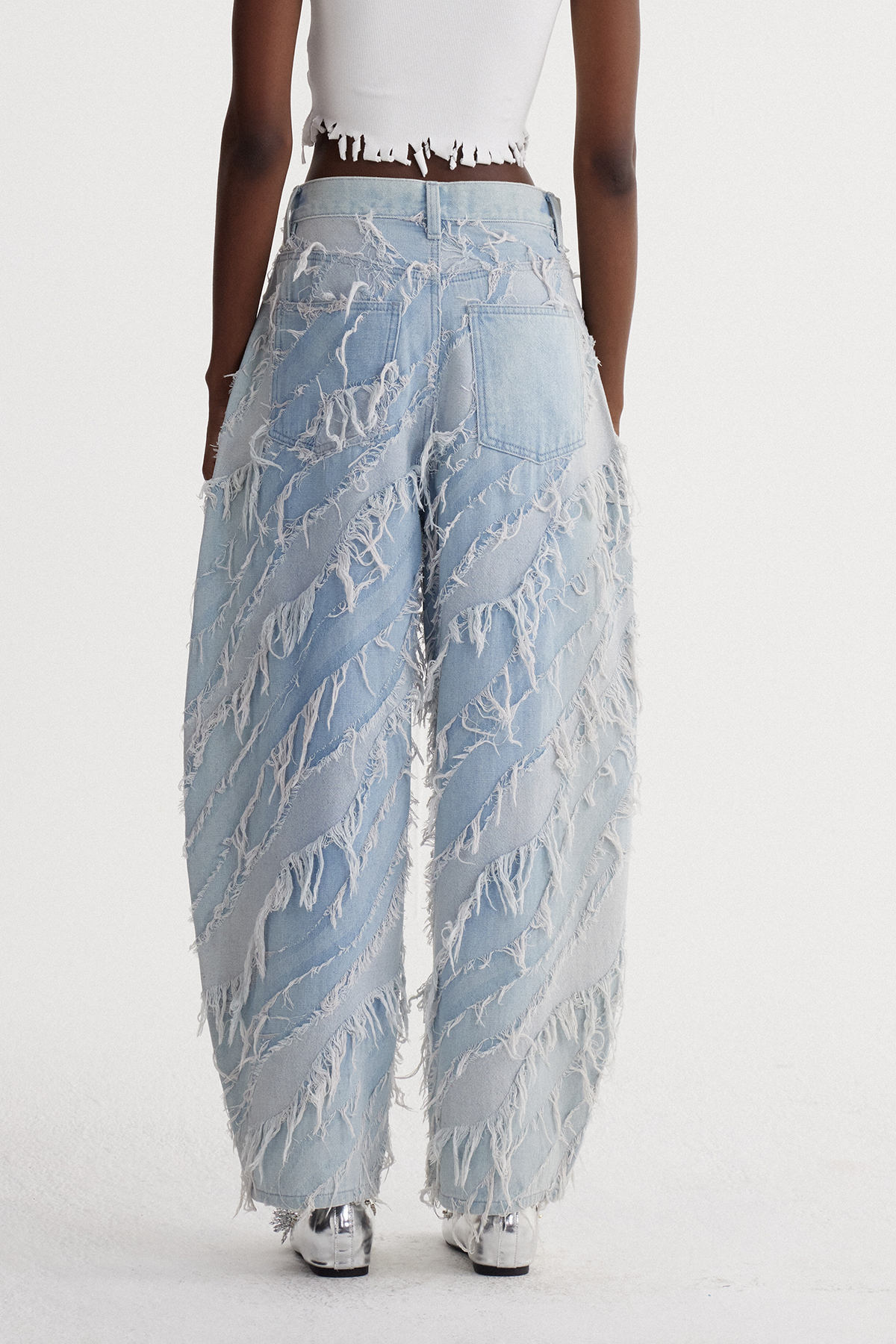 Islom Fringe Baggy Jeans