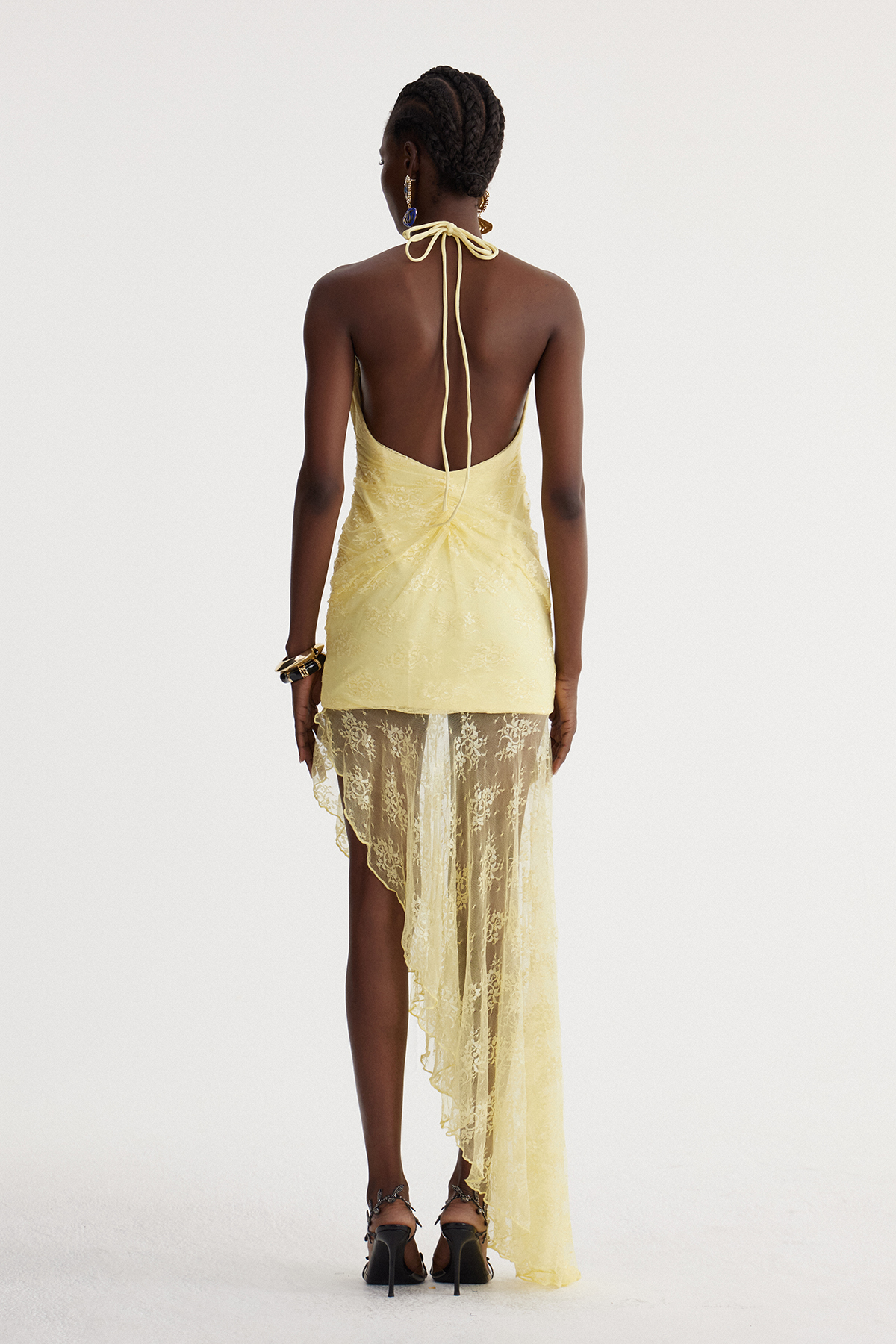 Islwyn Halter Neck Lace Maxi Dress