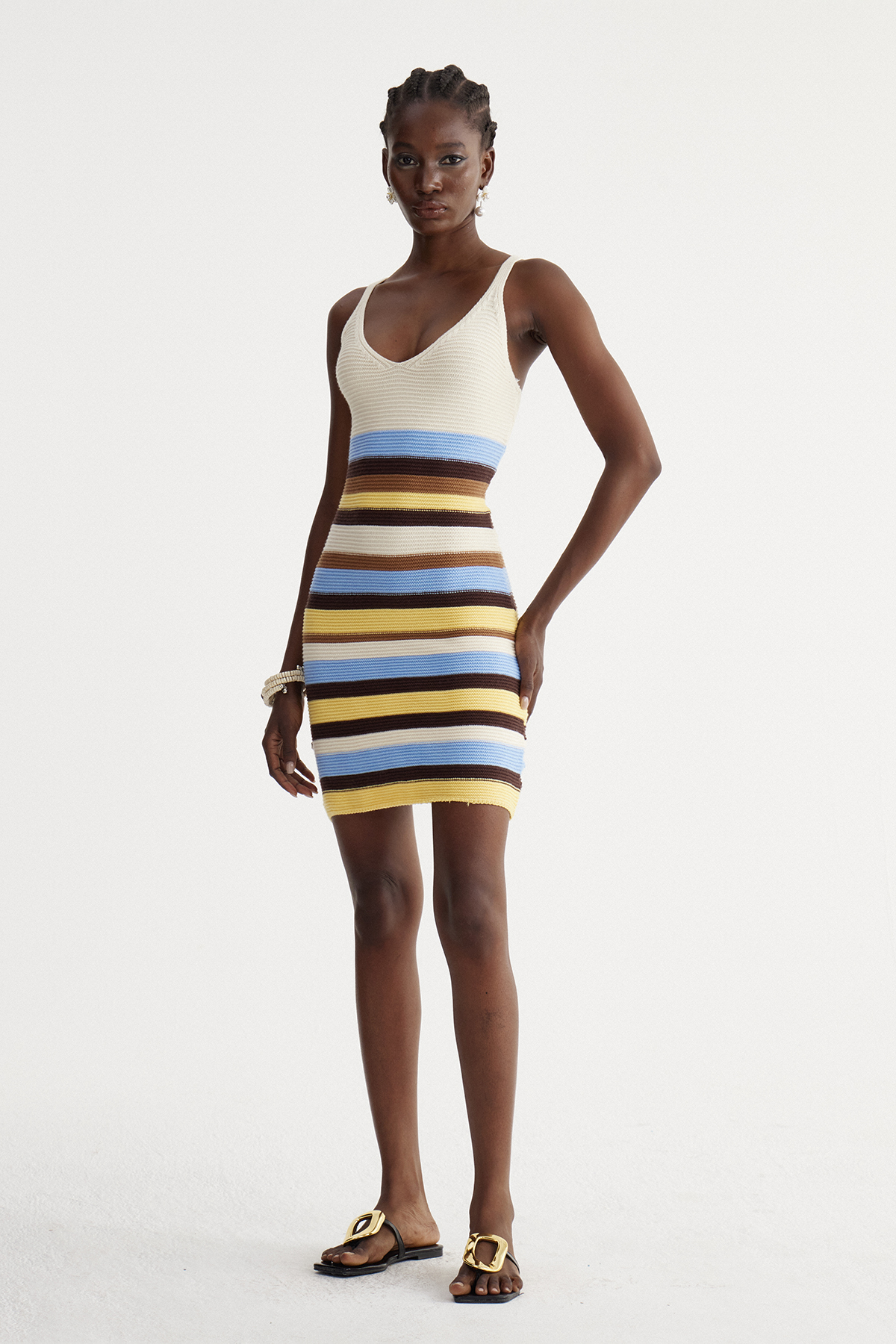 Ismahel Spaghetti Stripe Knit Mini Dress