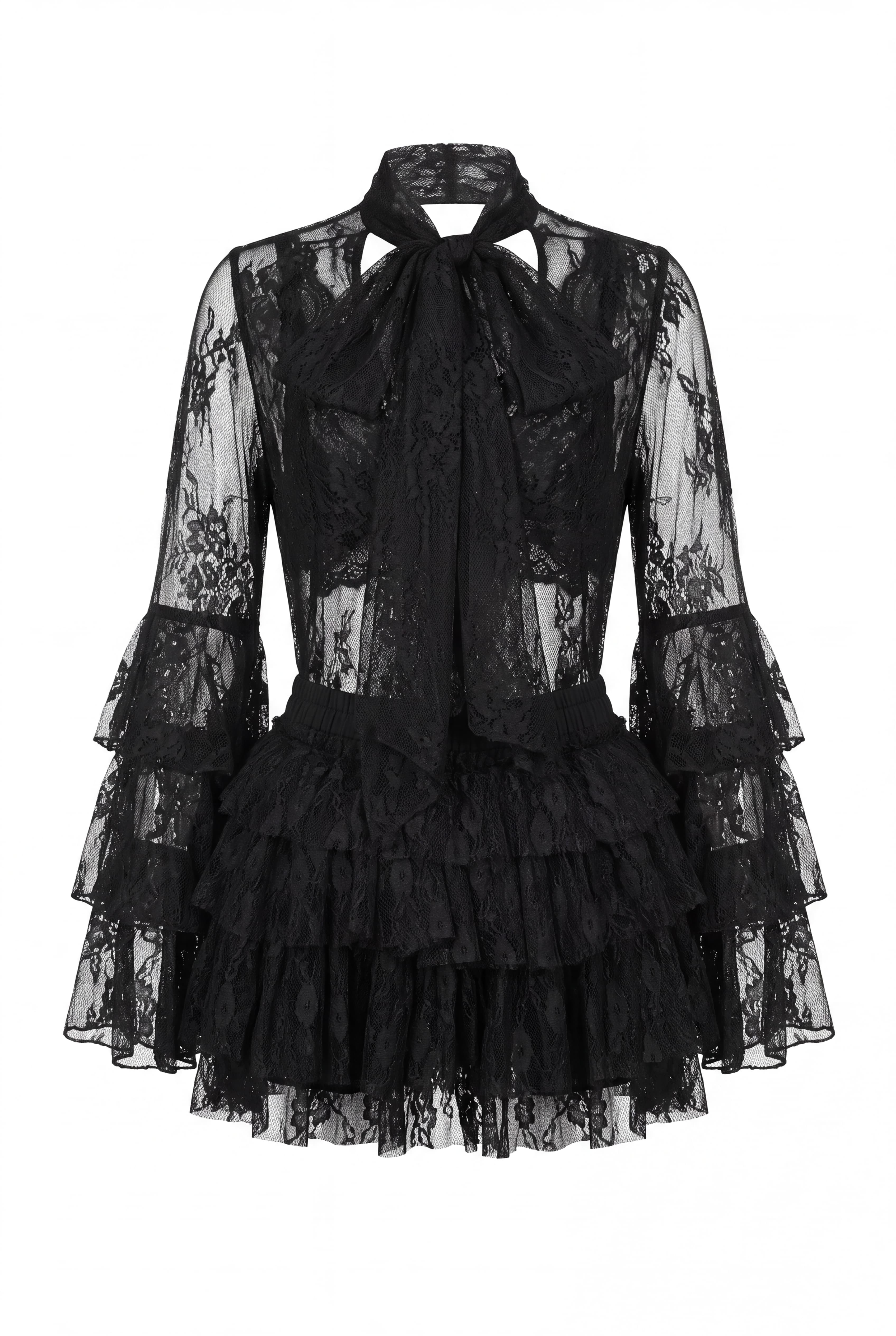 Ismet Lace Ruffle Skirt Set