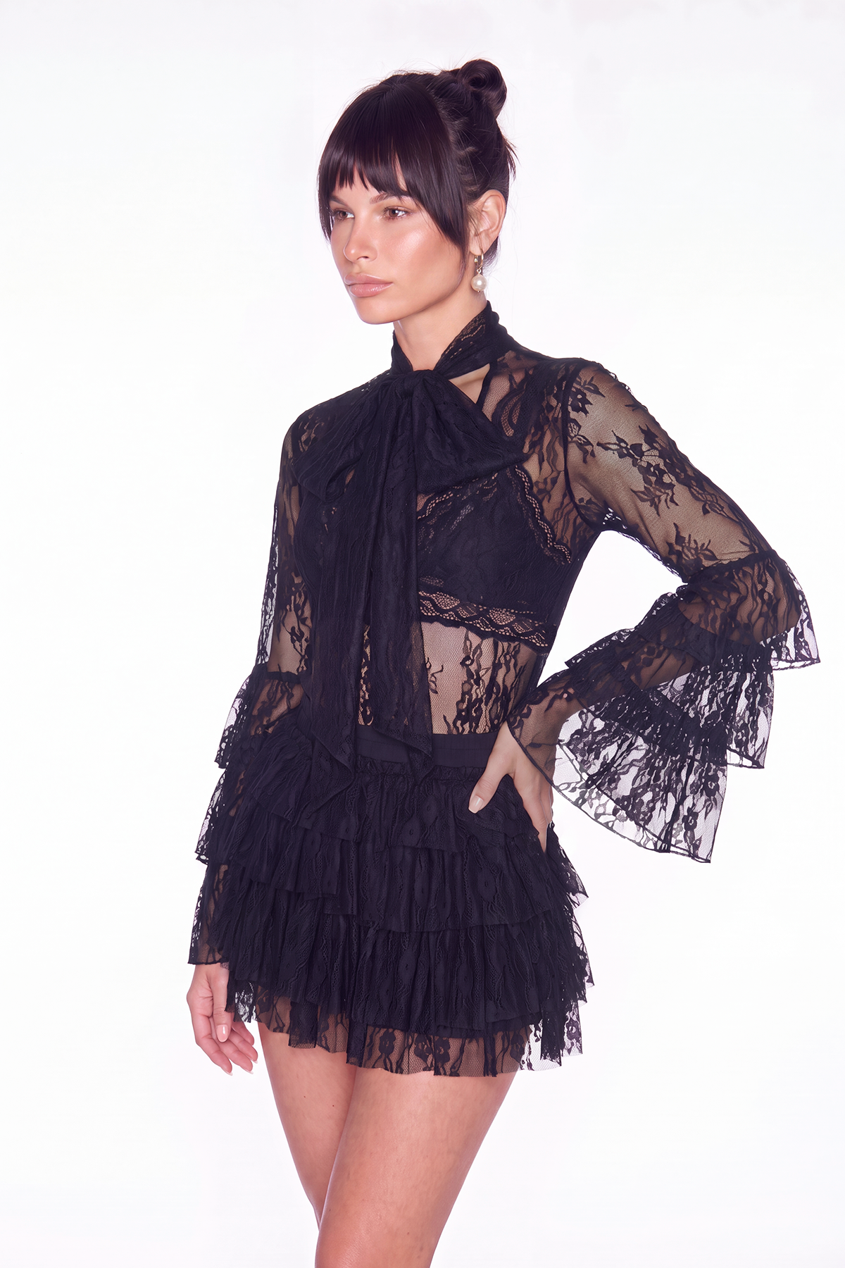 Ismet Lace Ruffle Skirt Set