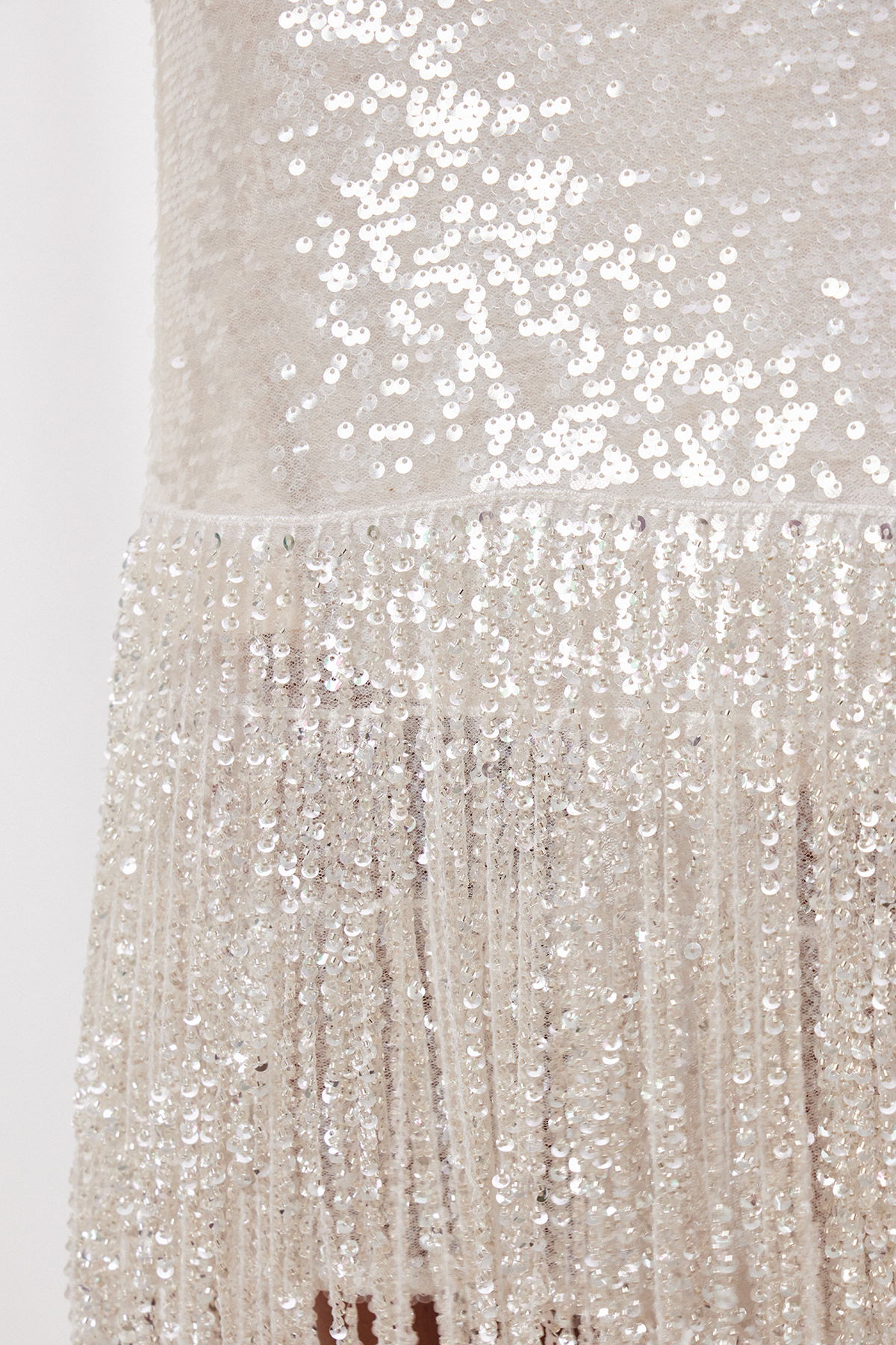 Ismo Ruffle Sequin Fringe Skirt Set