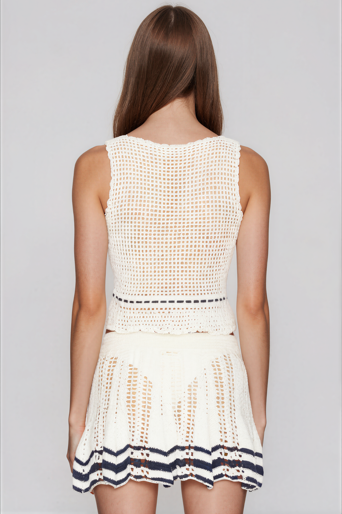 Isobel Crop Crochet Skirt Set