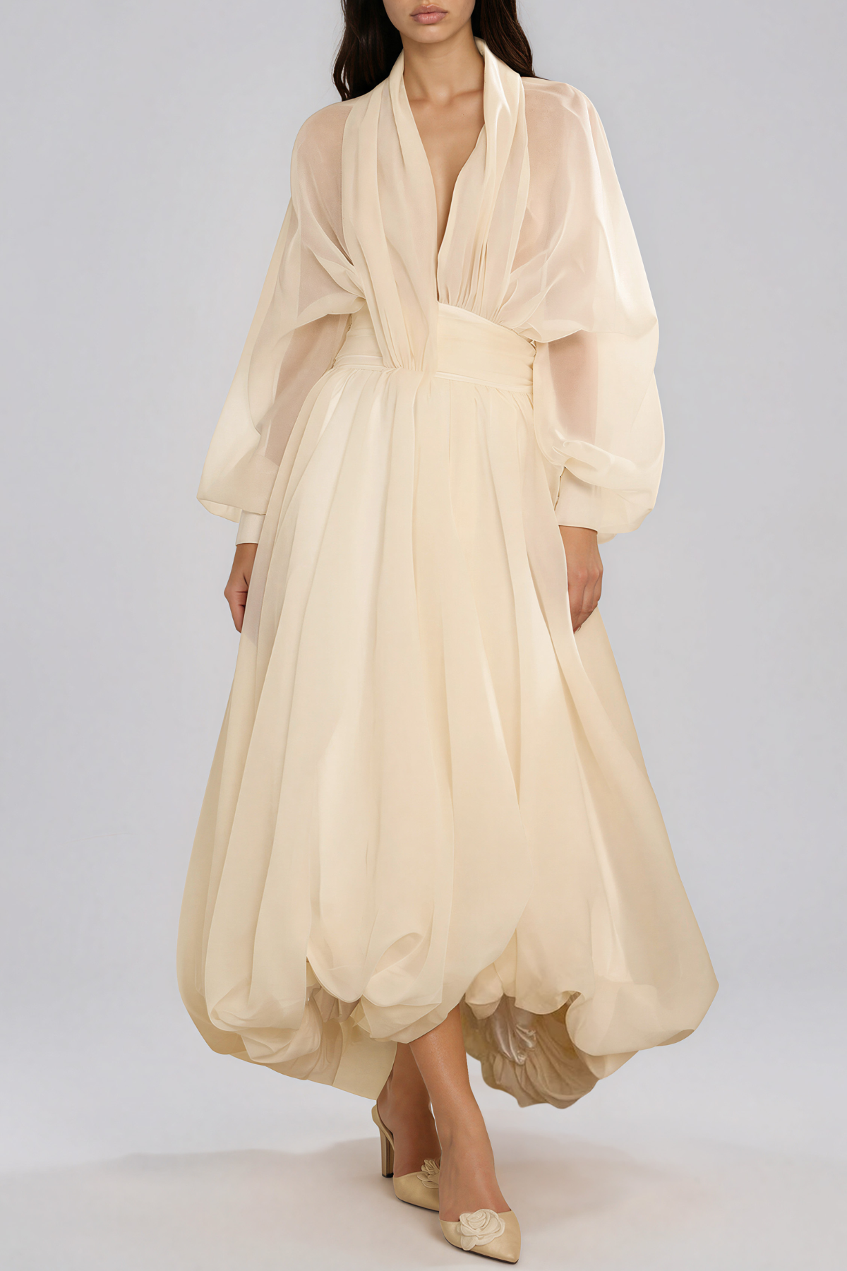 Isolda Mesh Bubble Maxi Dress