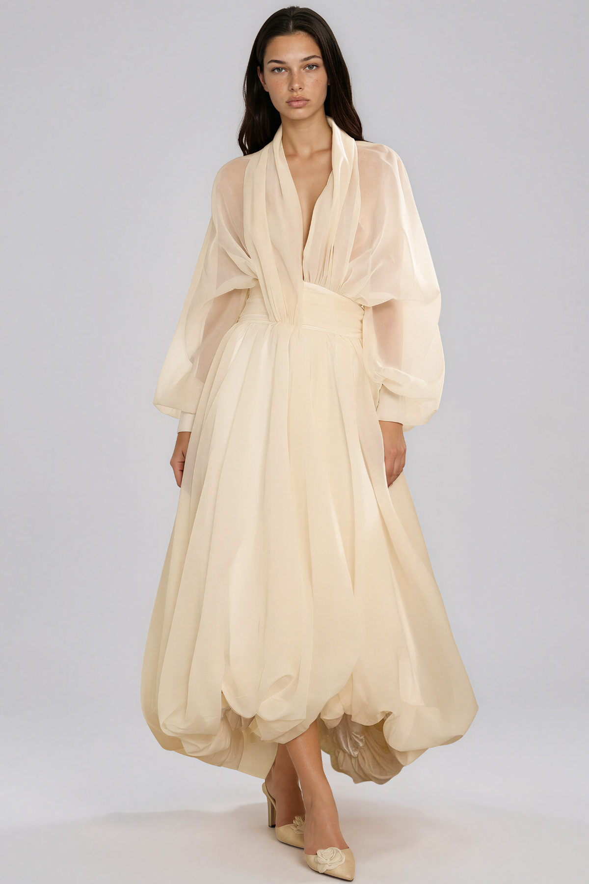 Isolda Mesh Bubble Maxi Dress