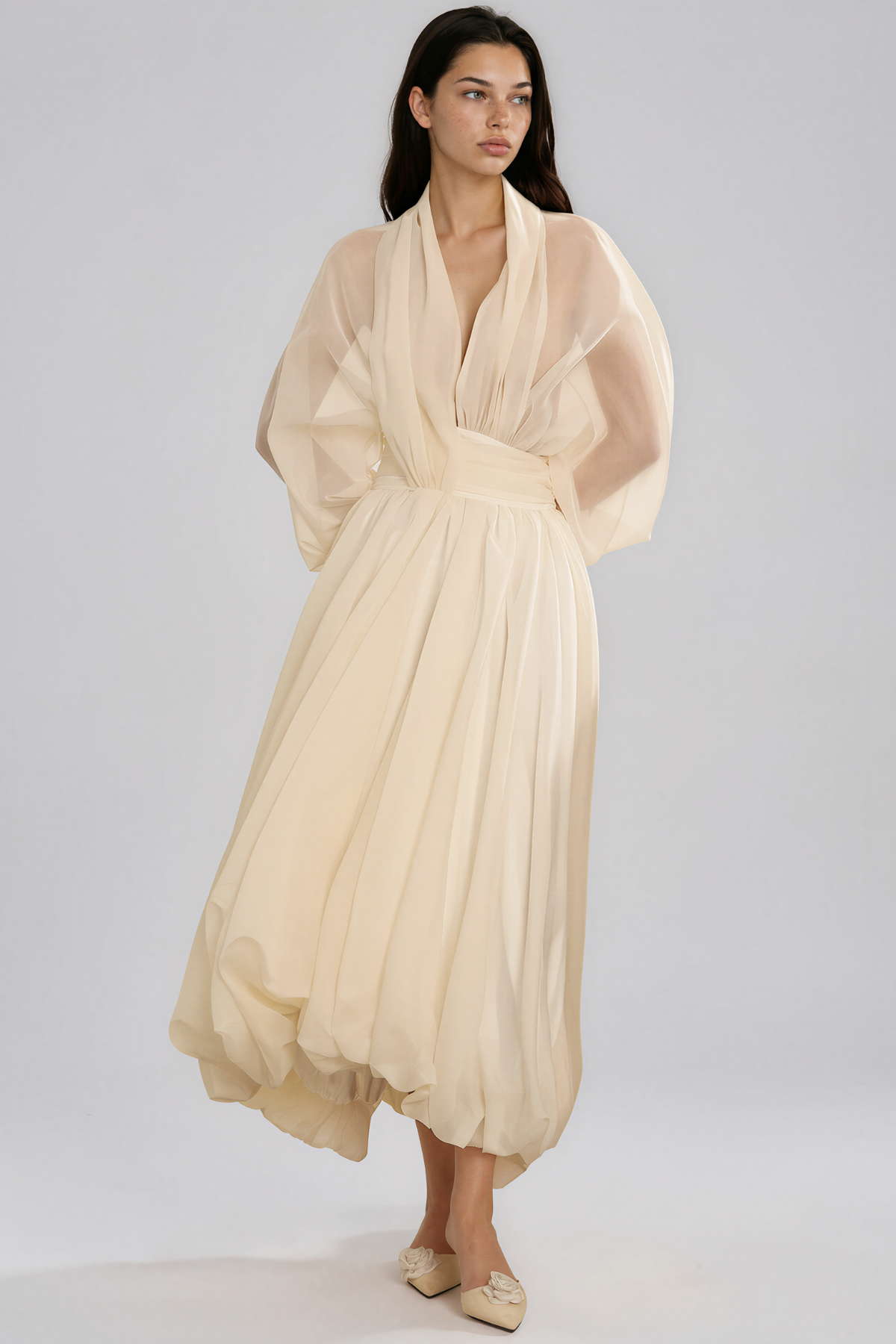 Isolda Mesh Bubble Maxi Dress