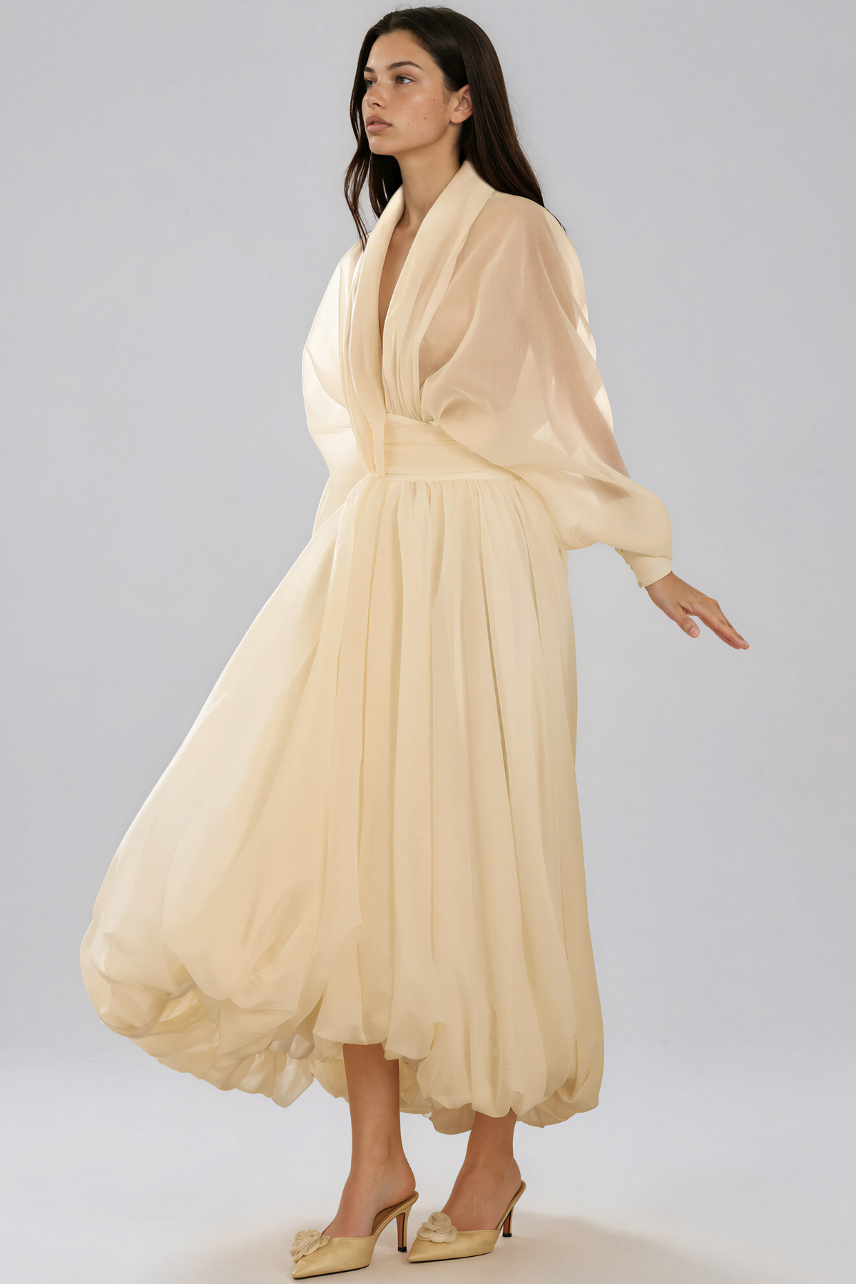 Isolda Mesh Bubble Maxi Dress