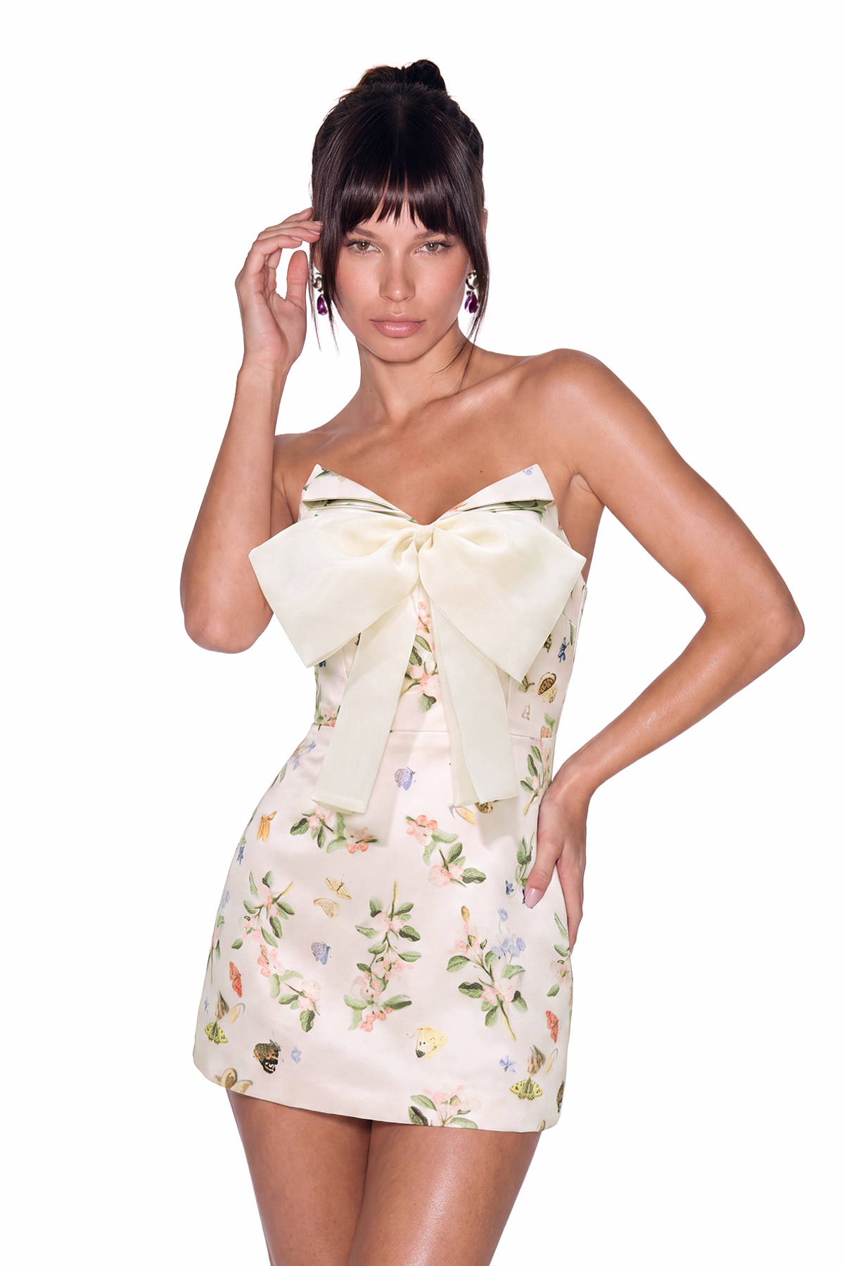 Israel Bow Floral Mini Dress