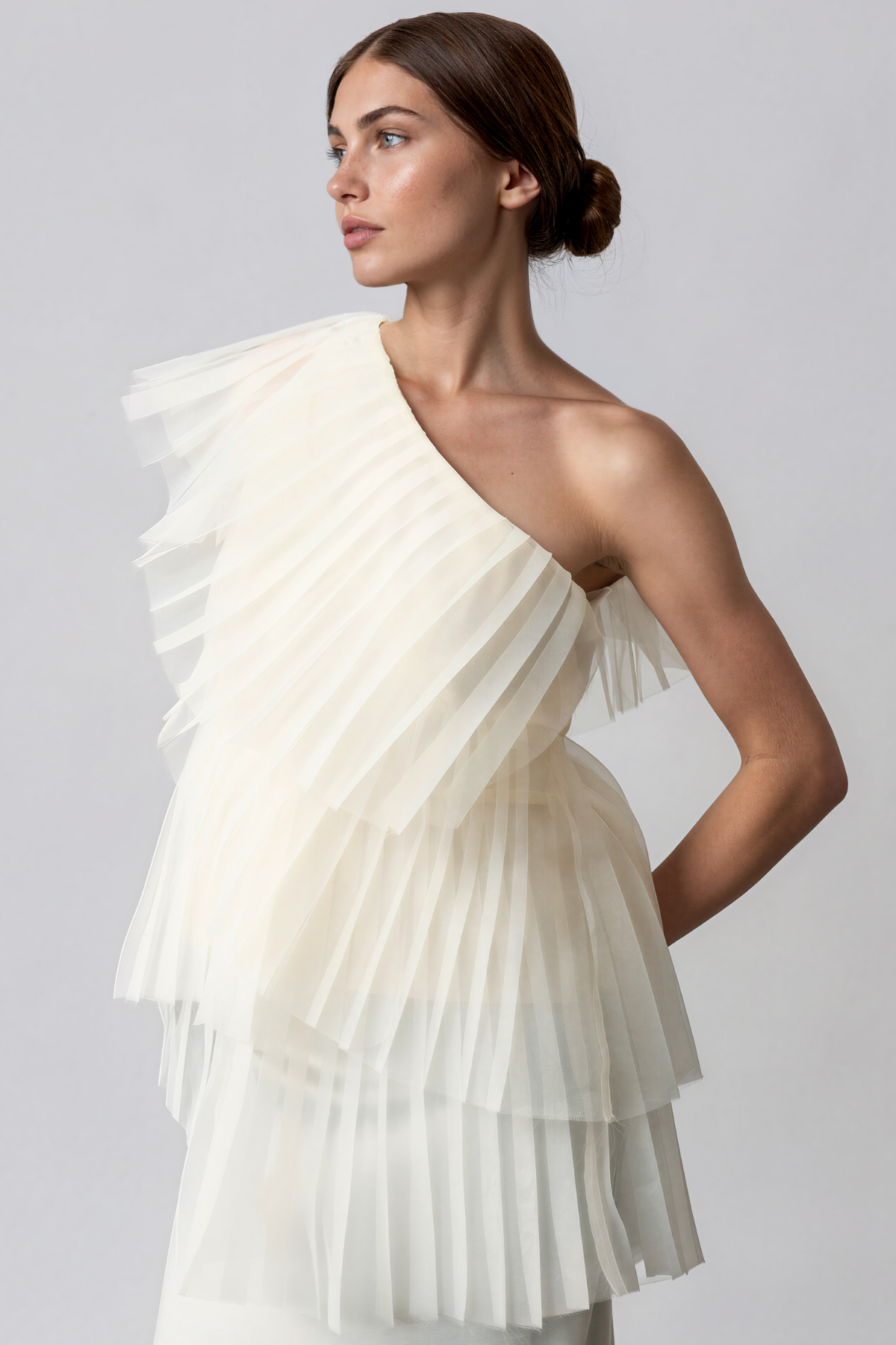 Issac One Shoulder Mesh Top
