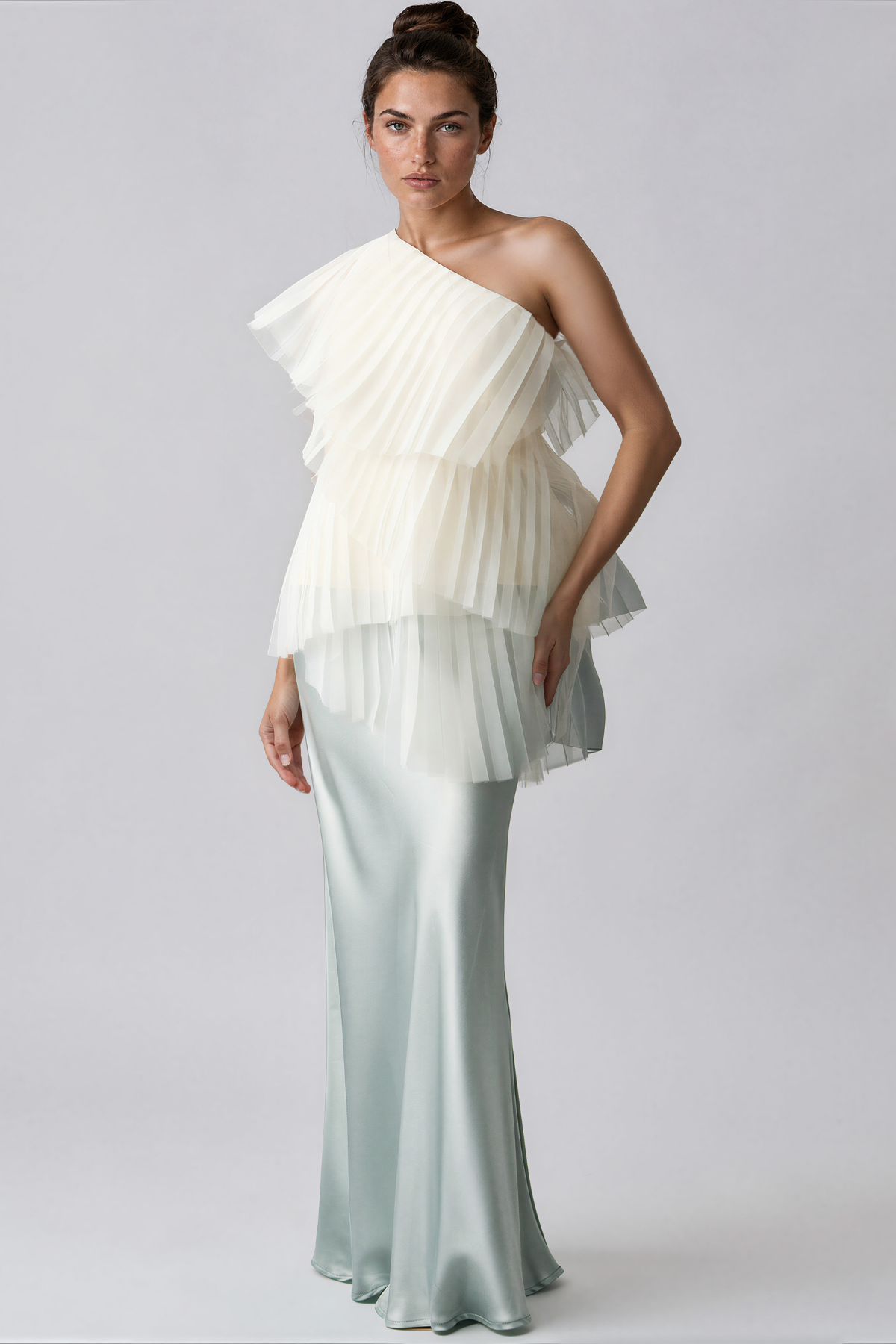 Issac One Shoulder Mesh Top