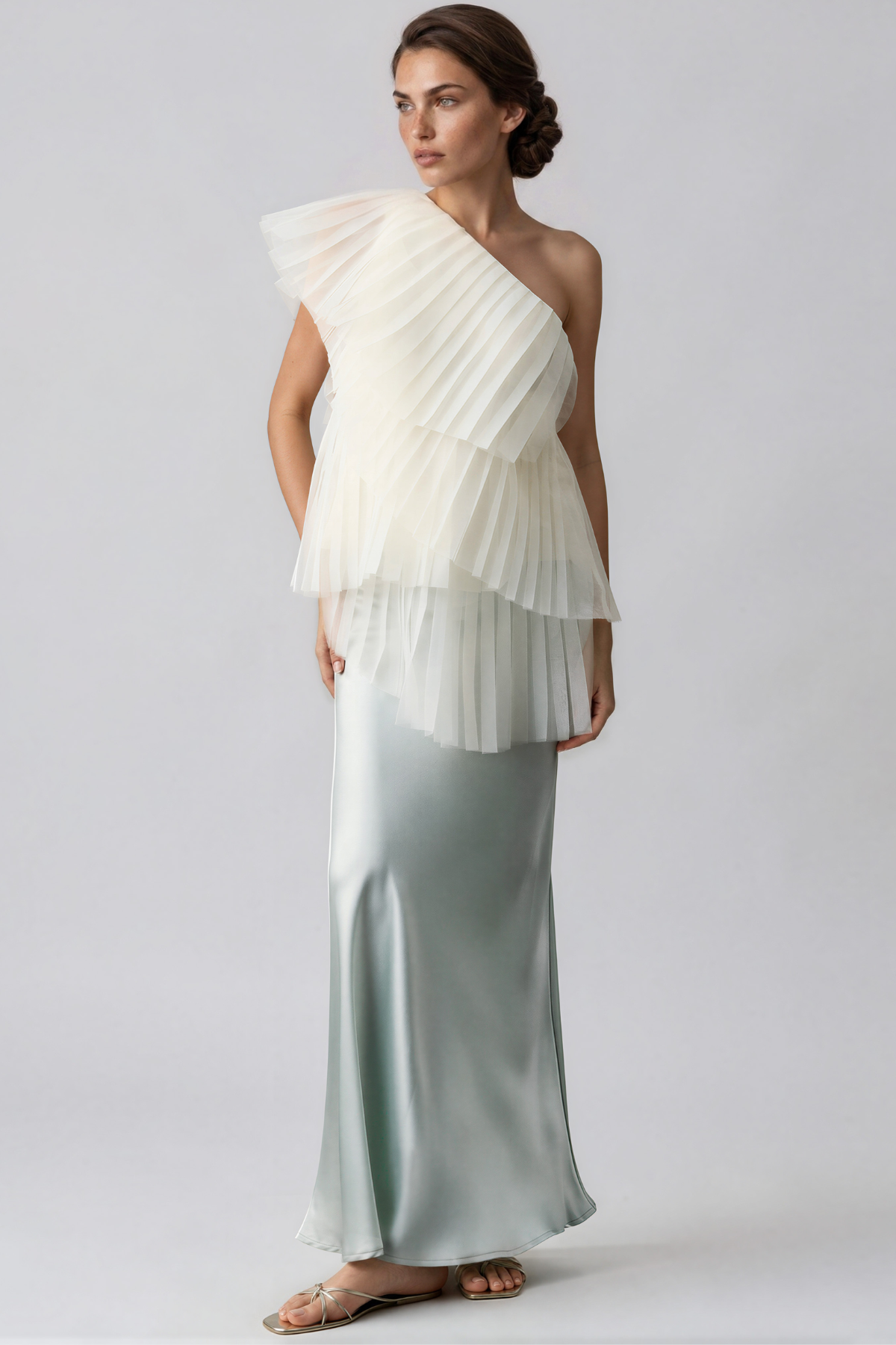 Issac One Shoulder Mesh Top