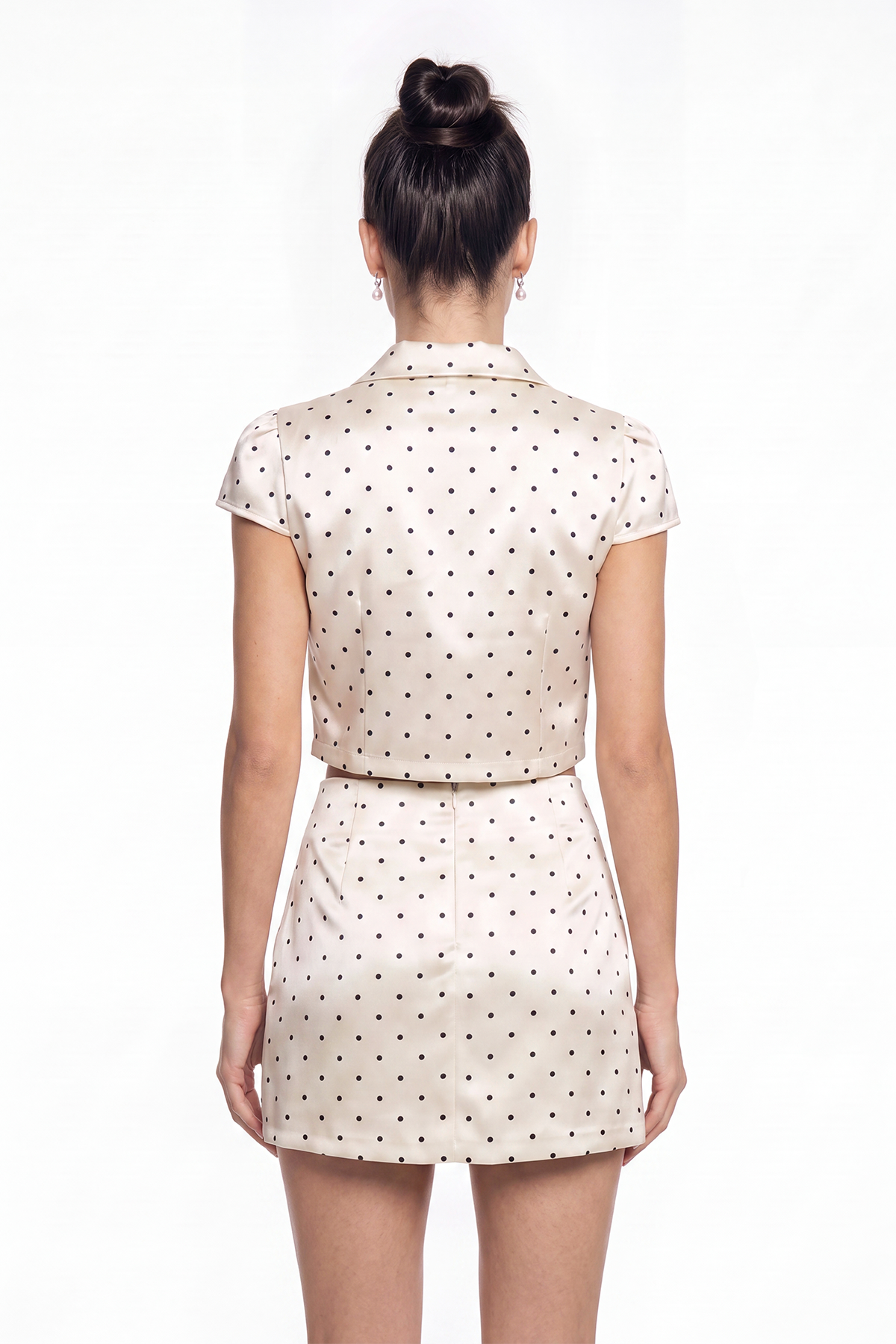 Issam Dot Satin Skirt Set