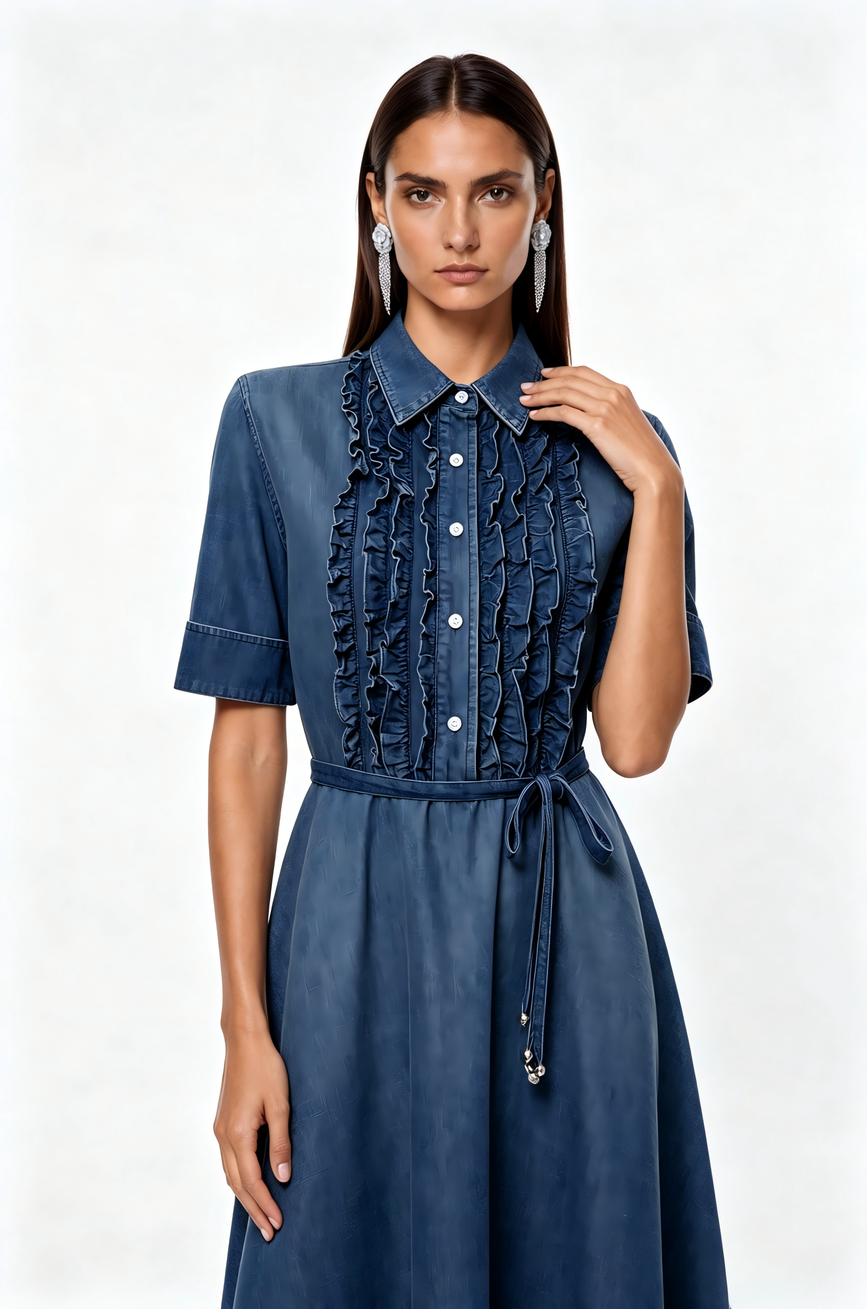 Issouf Ruffle Hayley Maxi Shirt Dress