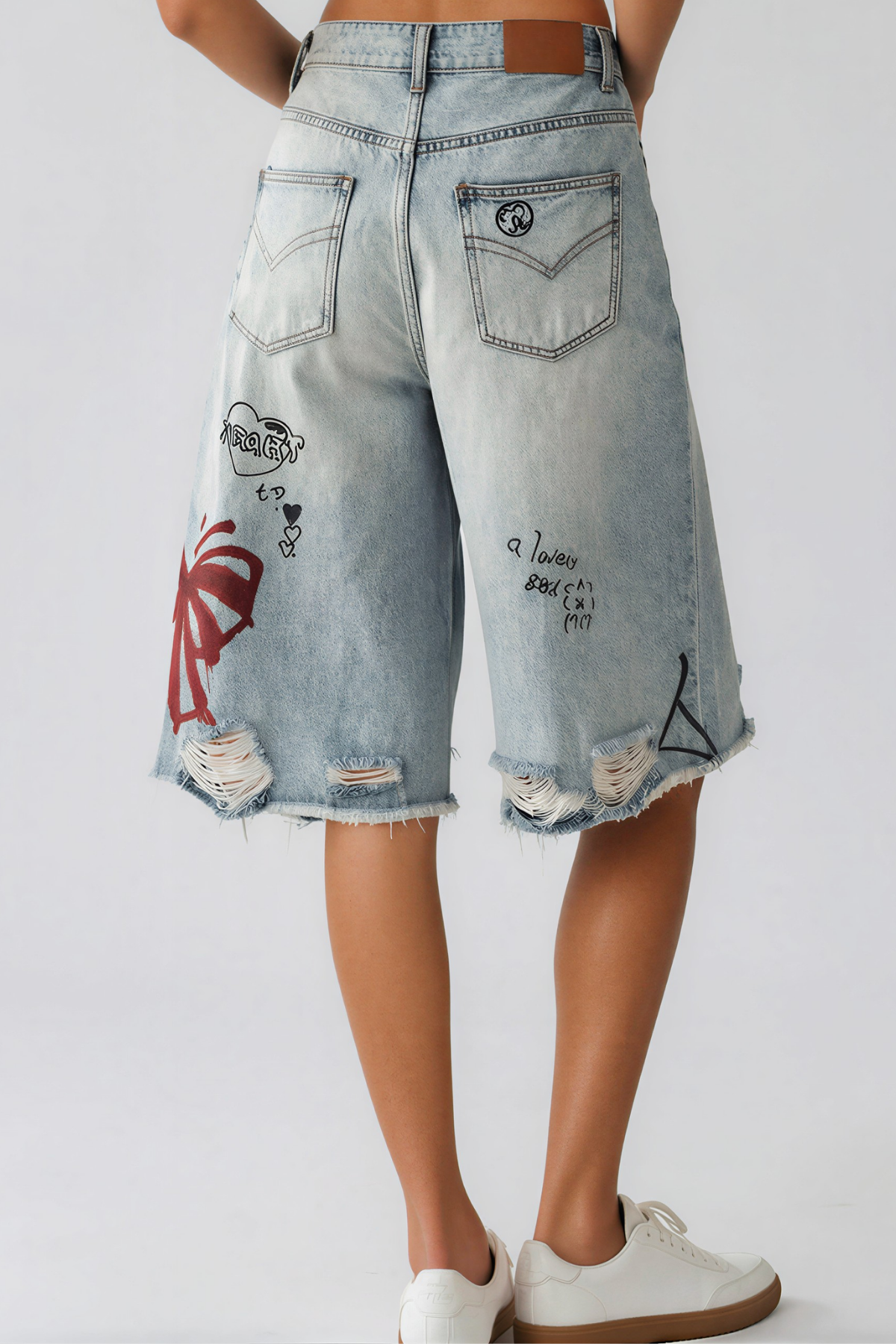 Issoufou Ripped Print Capri Jeans