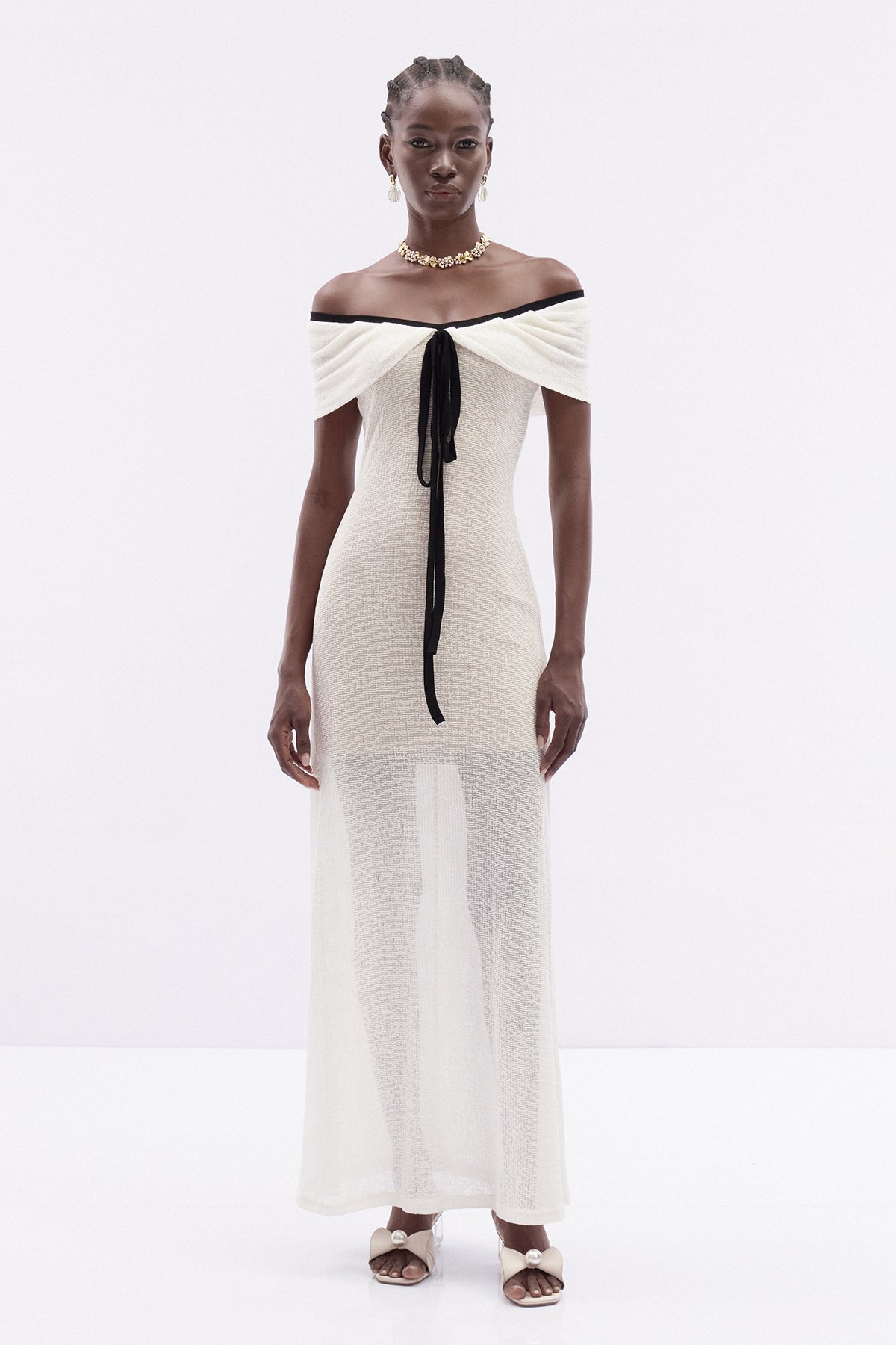 Issy Off Shoulder Knit Maxi Dress