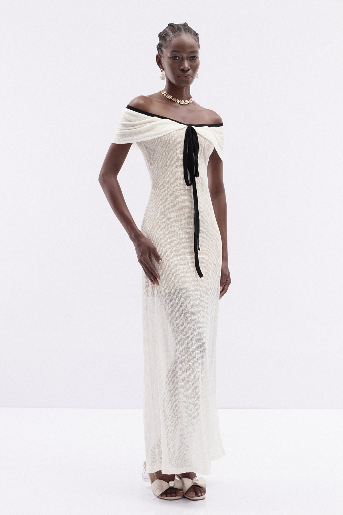 Issy Off Shoulder Knit Maxi Dress