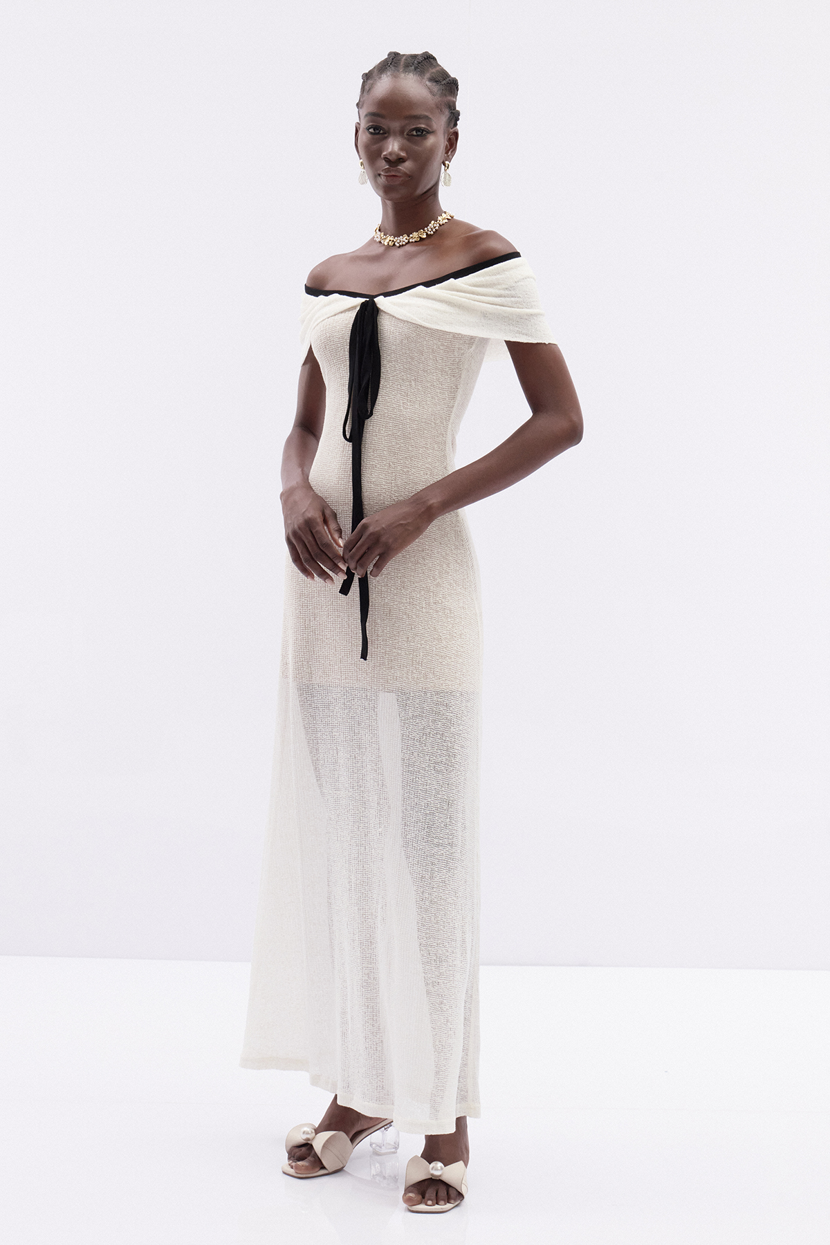 Issy Off Shoulder Knit Maxi Dress