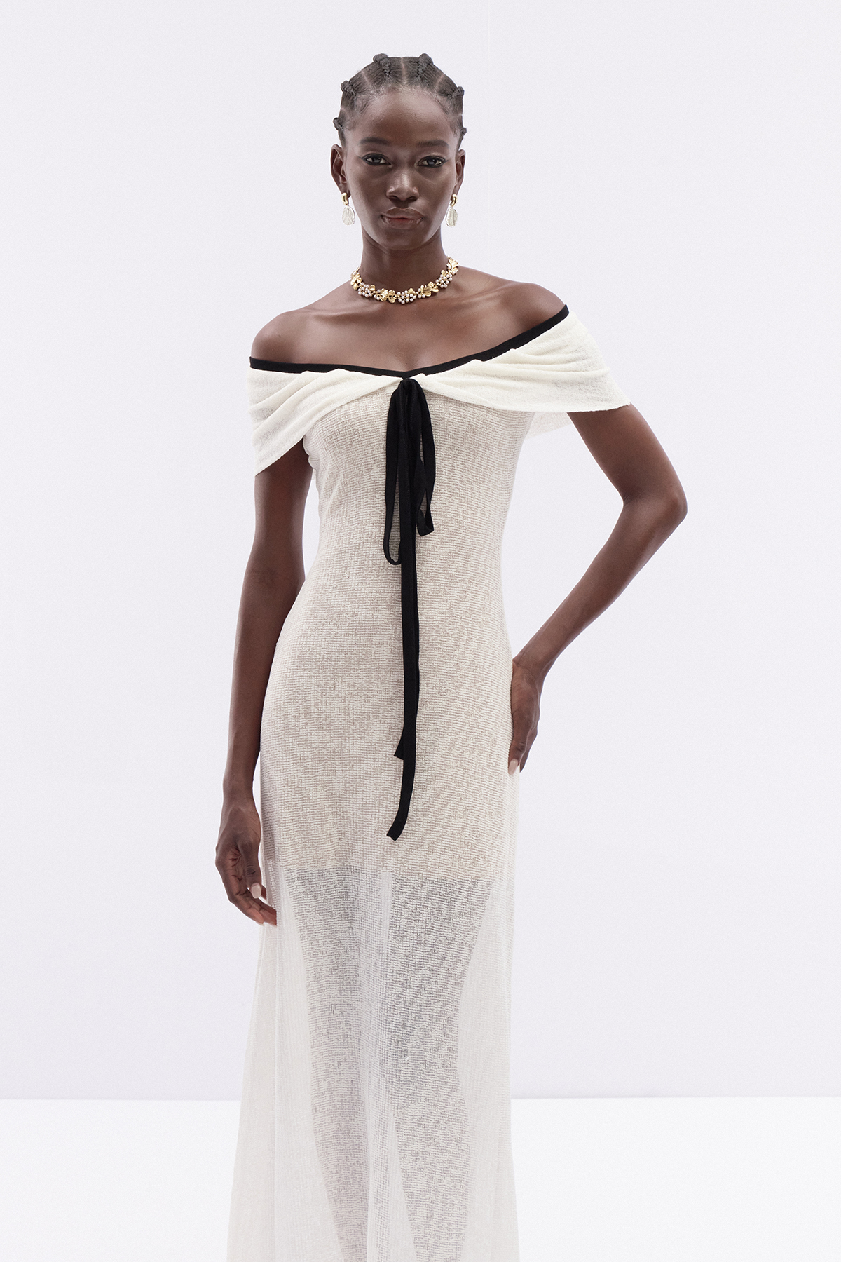 Issy Off Shoulder Knit Maxi Dress