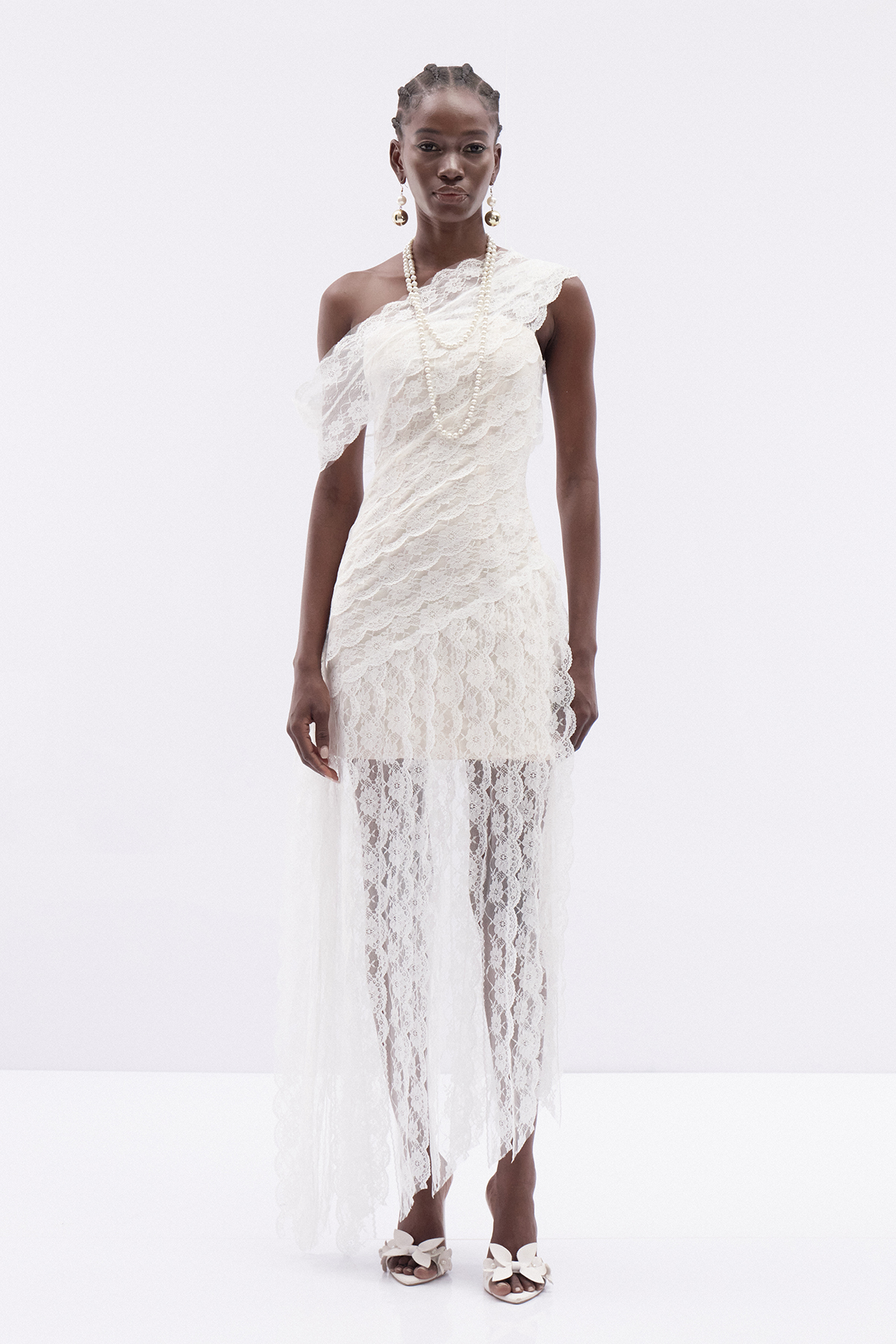 Itala One Shoulder Fringe Maxi Dress