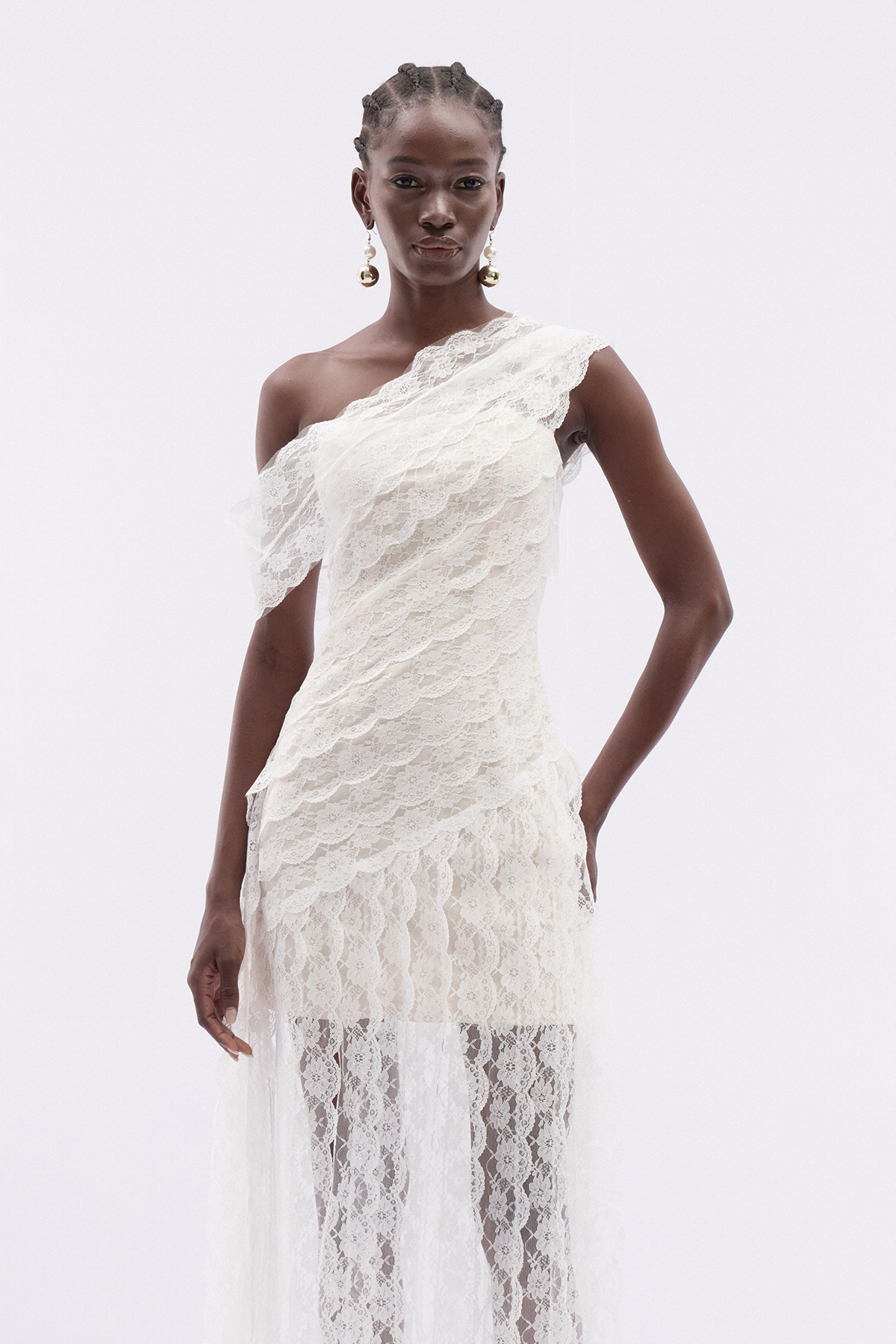 Itala One Shoulder Fringe Maxi Dress