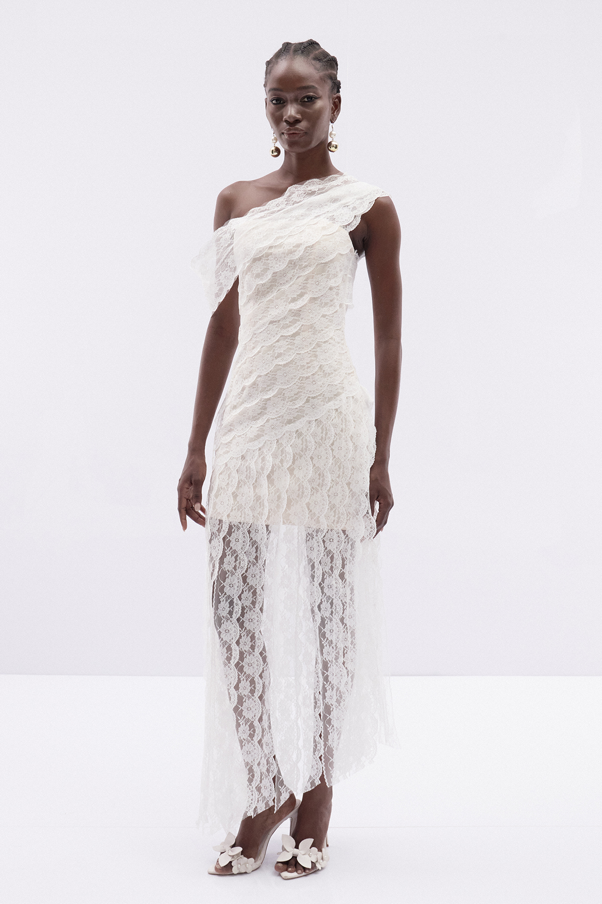 Itala One Shoulder Fringe Maxi Dress