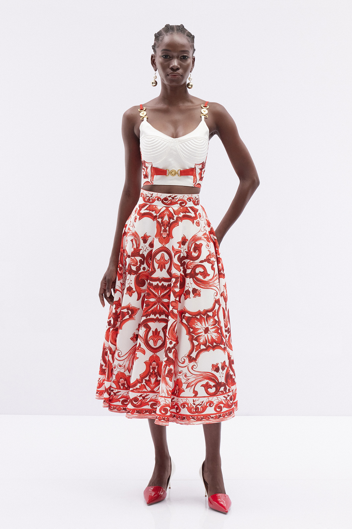 Italia Crop Print Skirt Set