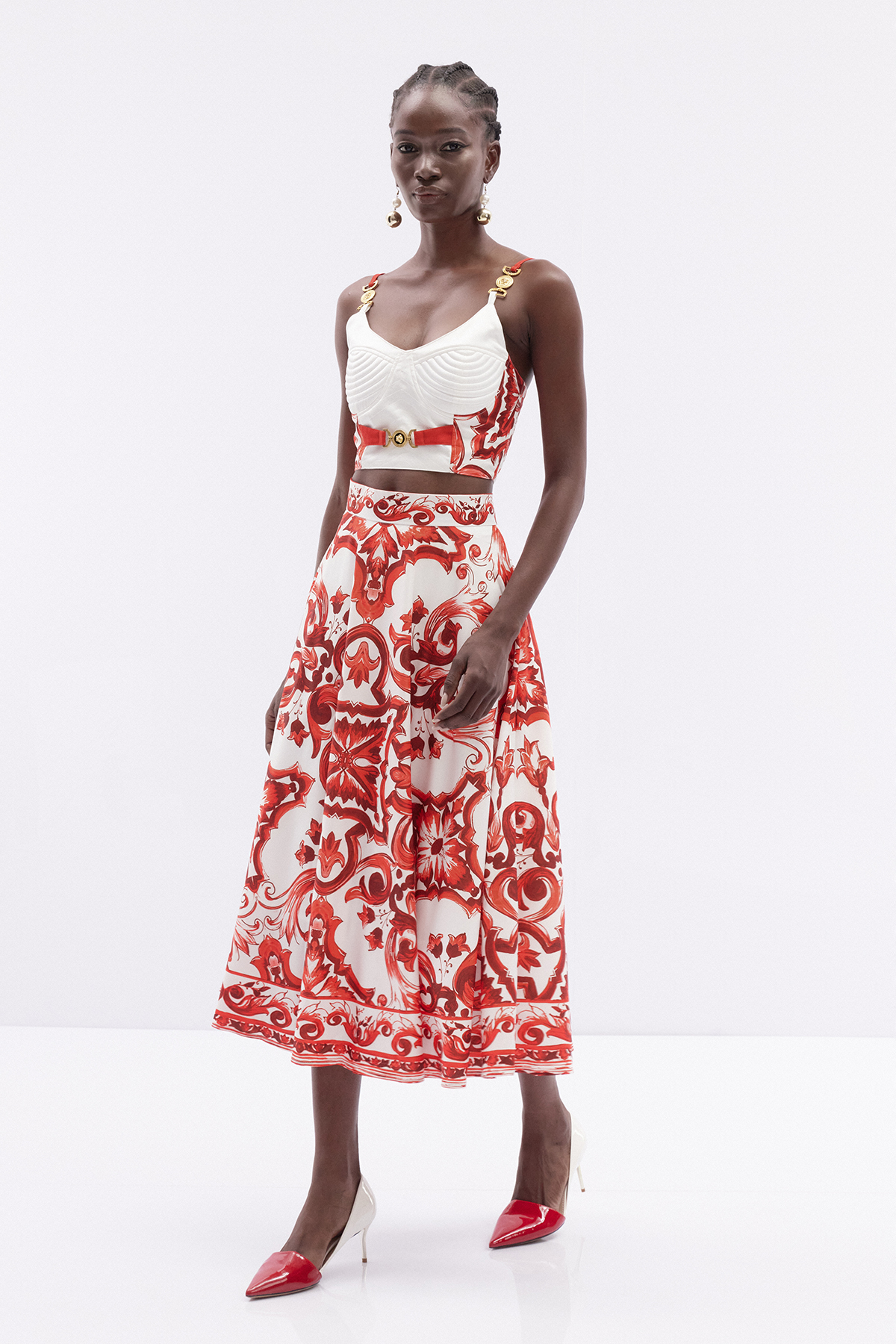 Italia Crop Print Skirt Set