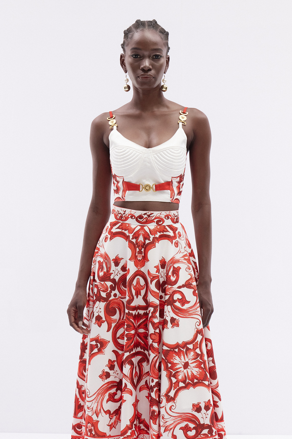 Italia Crop Print Skirt Set