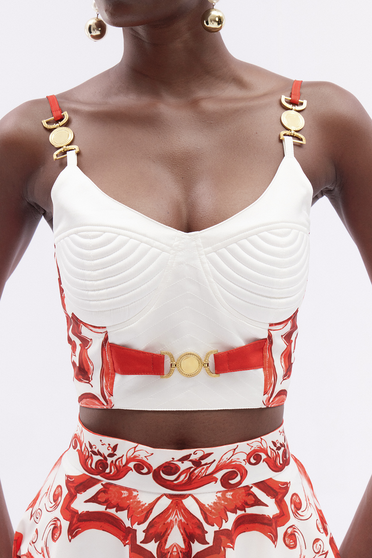 Italia Crop Print Skirt Set