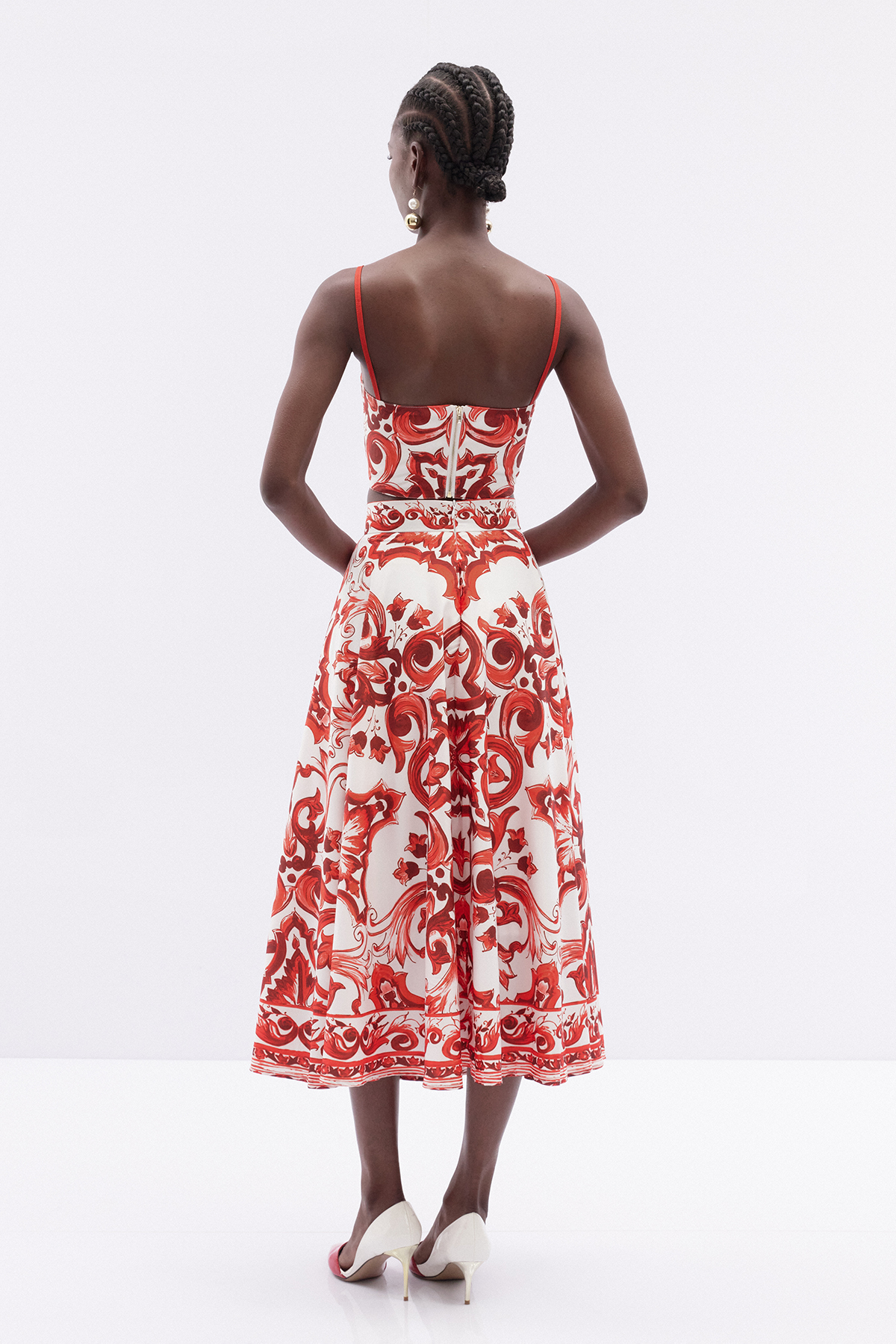 Italia Crop Print Skirt Set