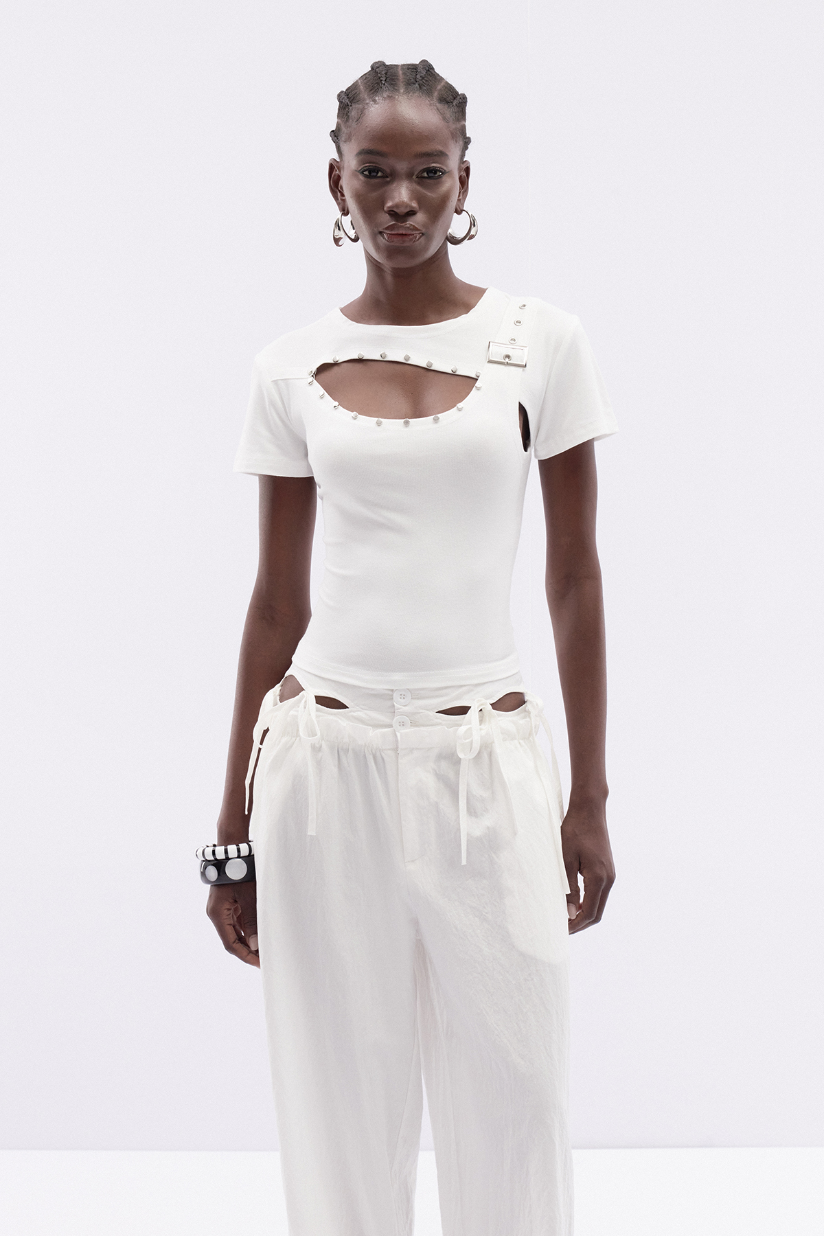 Itidal Cutout Studded Top