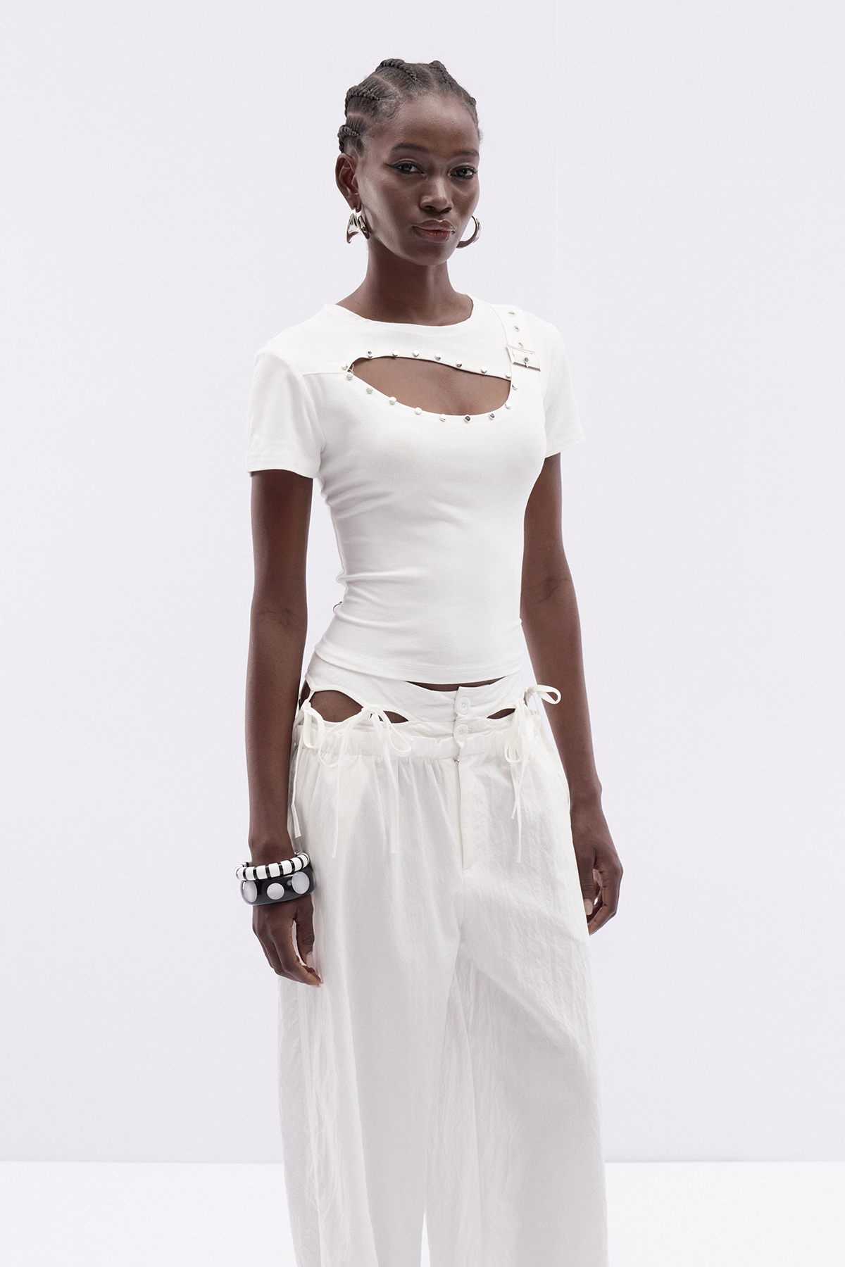 Itidal Cutout Studded Top