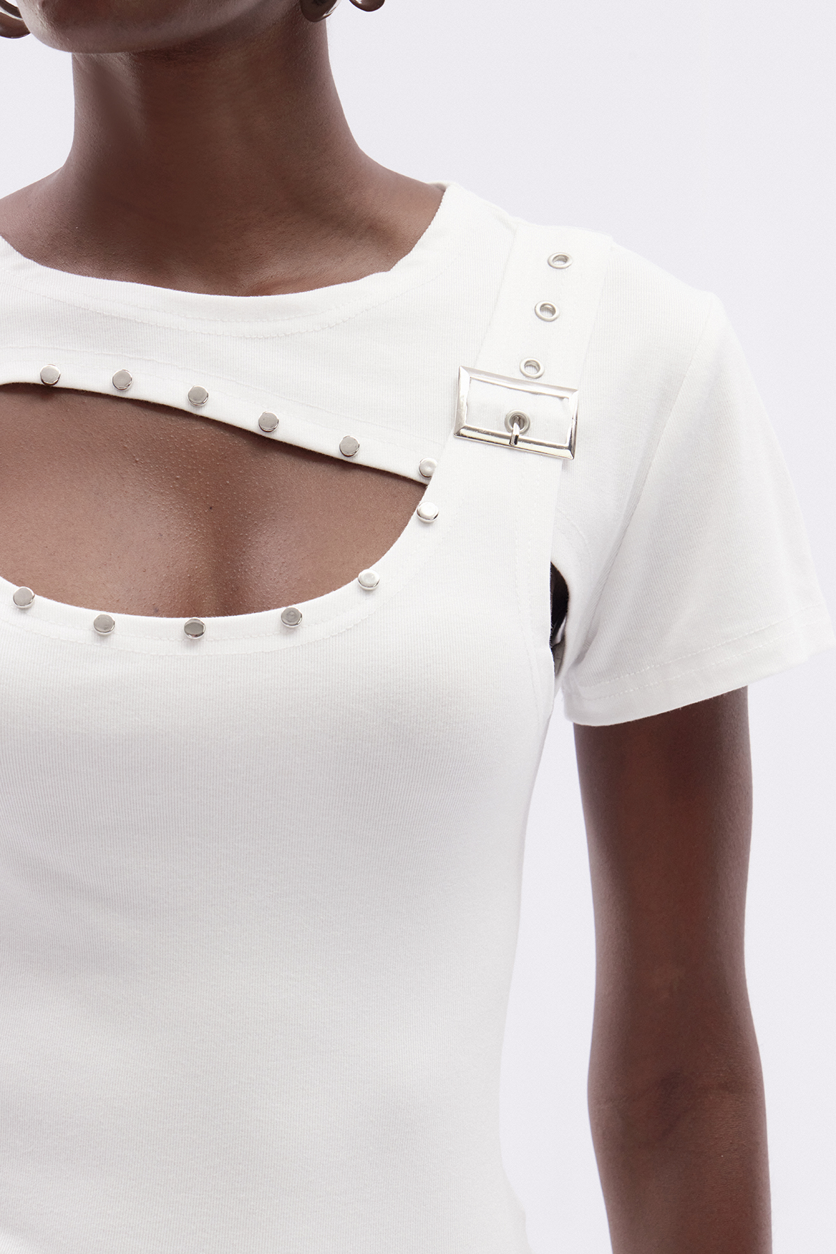 Itidal Cutout Studded Top
