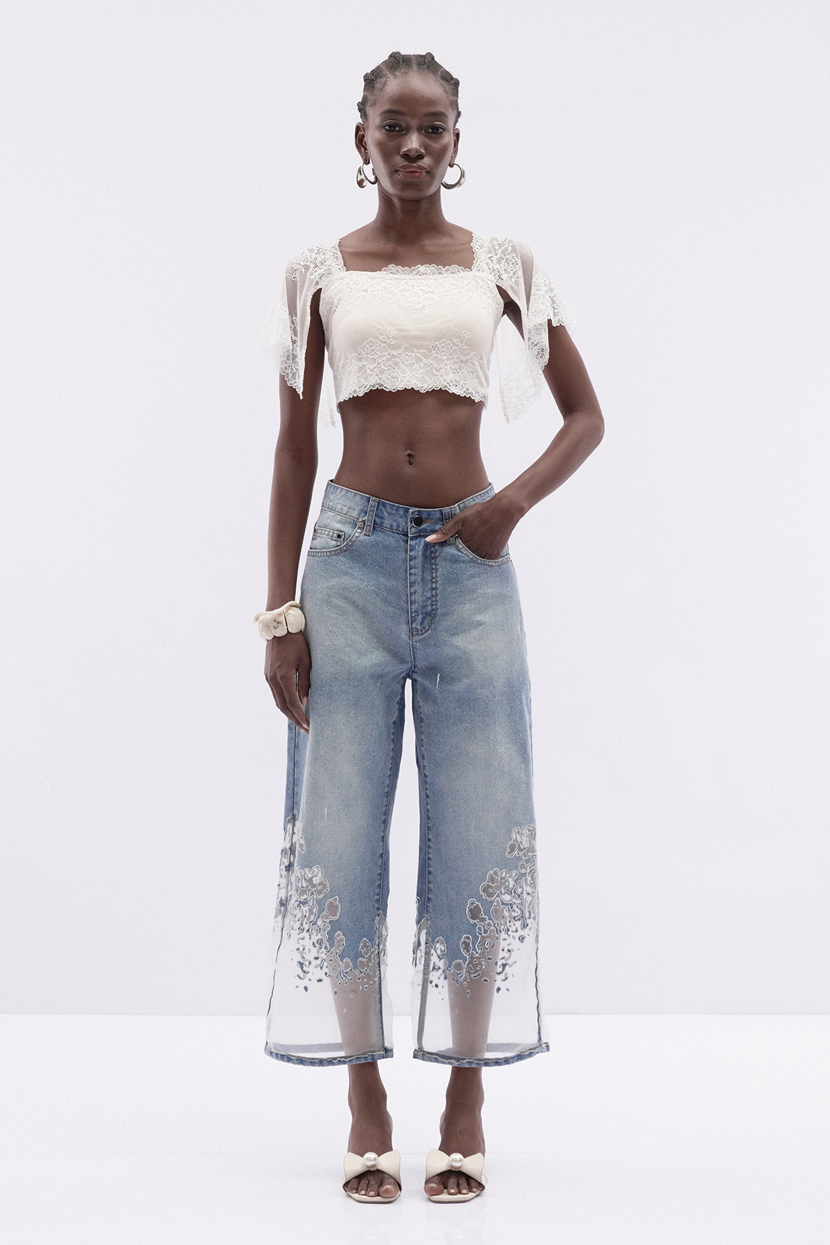 Itsuki Mesh Deconstruct Barrel Jeans
