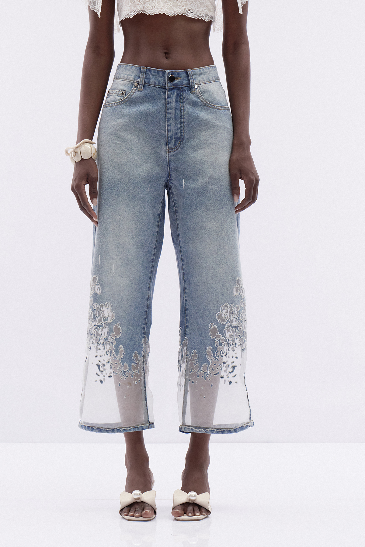 Itsuki Mesh Deconstruct Barrel Jeans