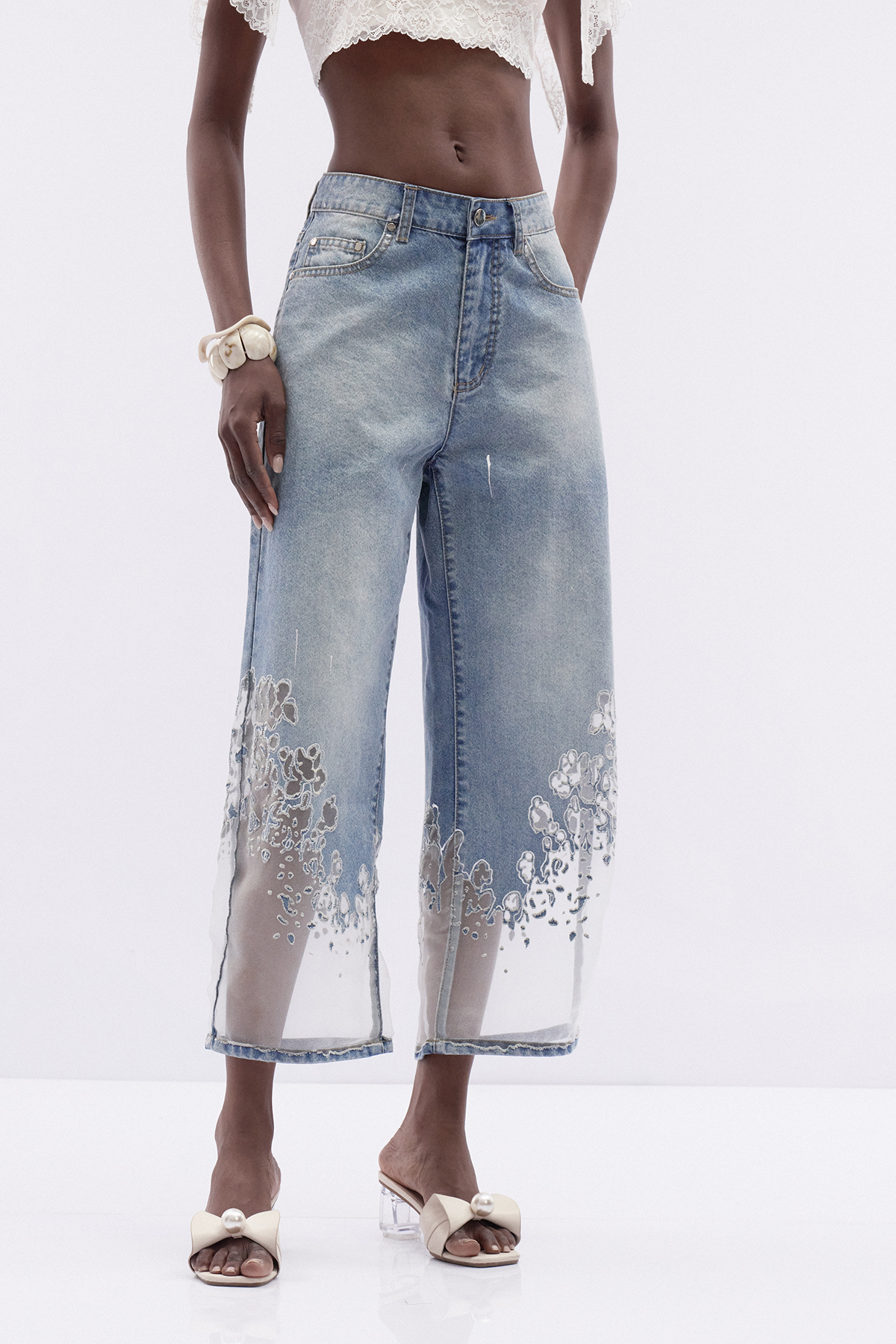 Itsuki Mesh Deconstruct Barrel Jeans