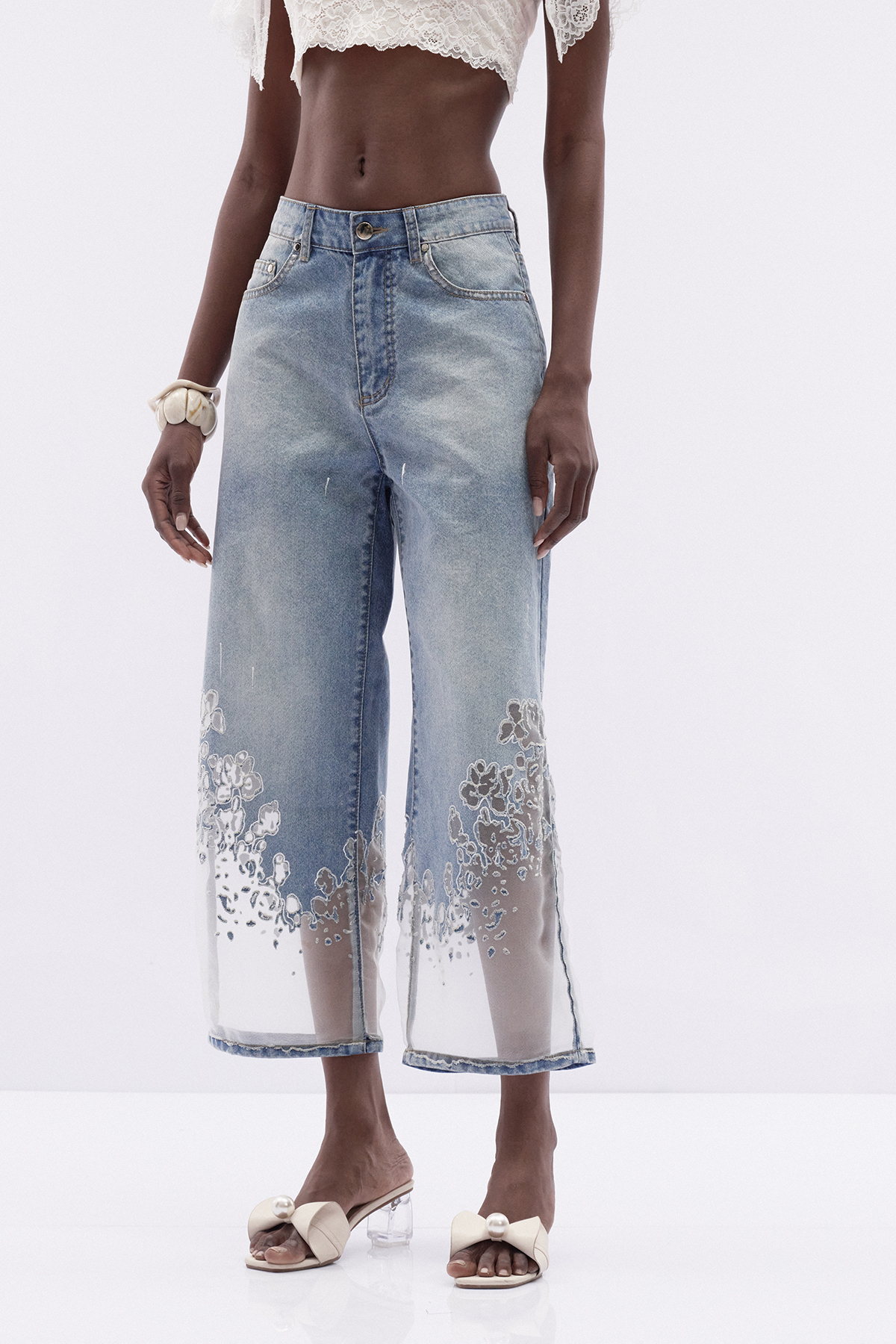 Itsuki Mesh Deconstruct Barrel Jeans