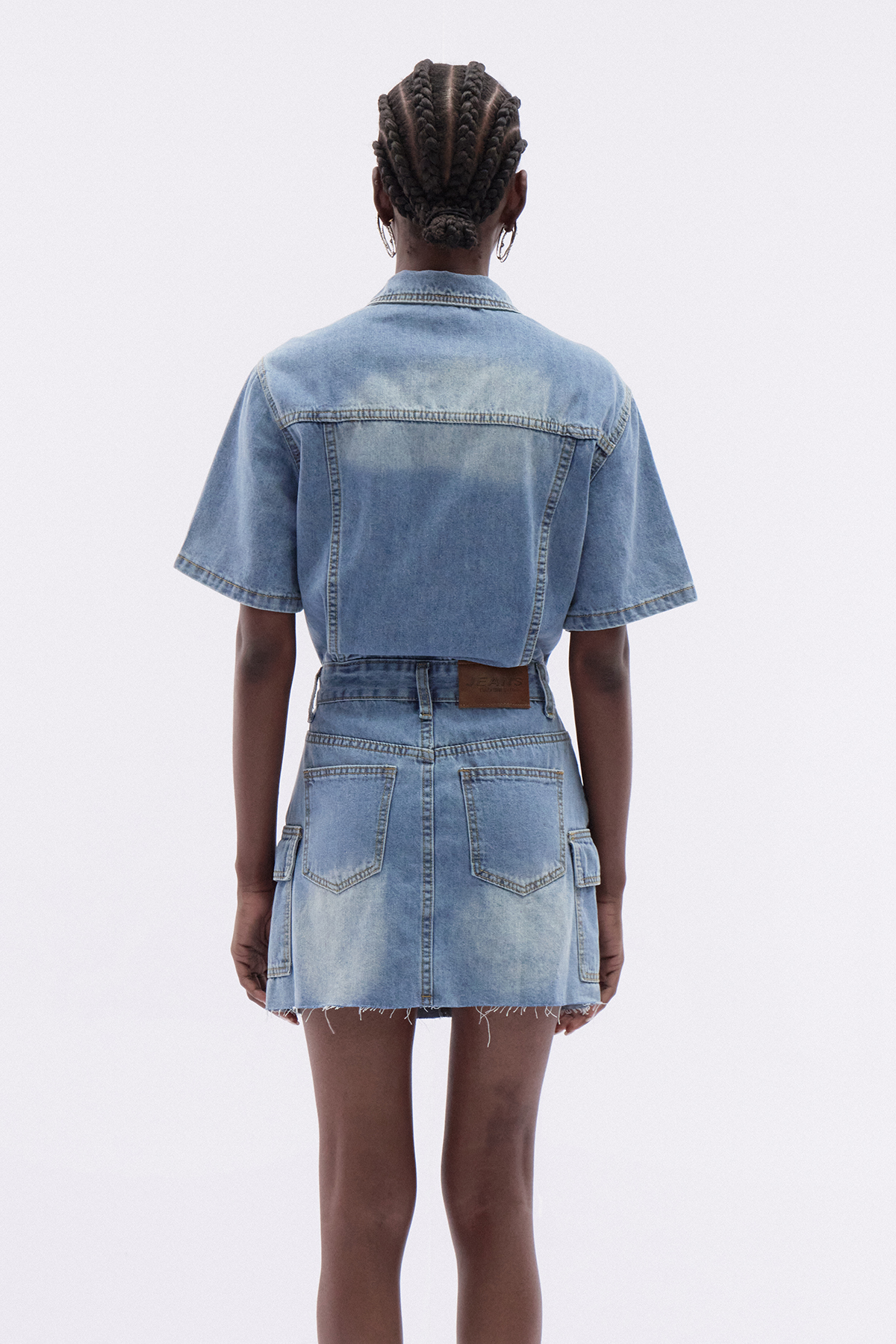 Ittay Bleached Denim Mini Dress