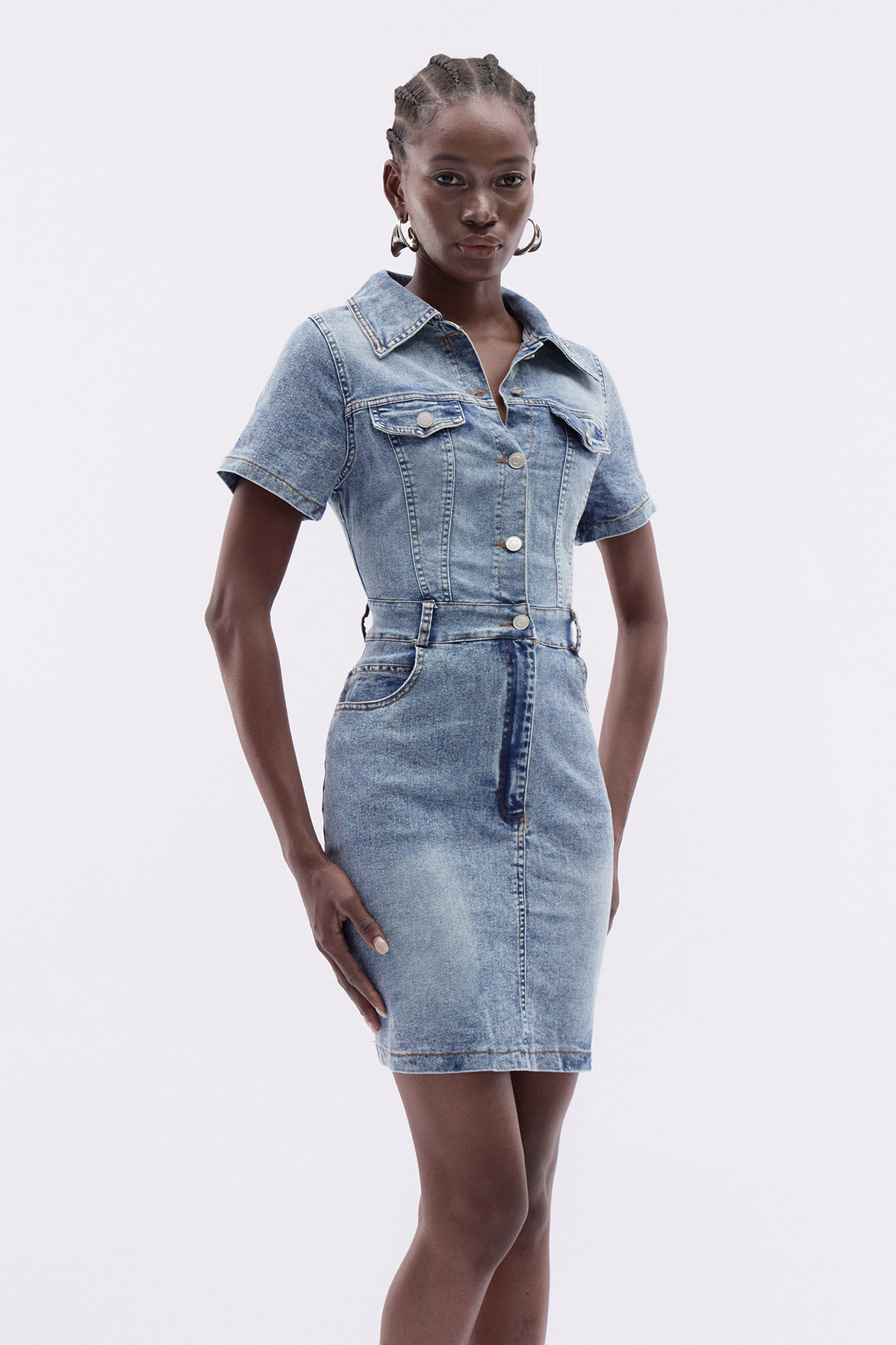 Ittay Denim Mini Shirt Dress