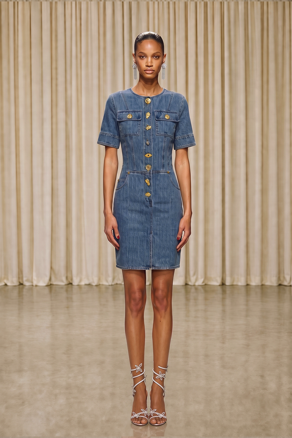 Ittay Embellished Denim Mini Dress