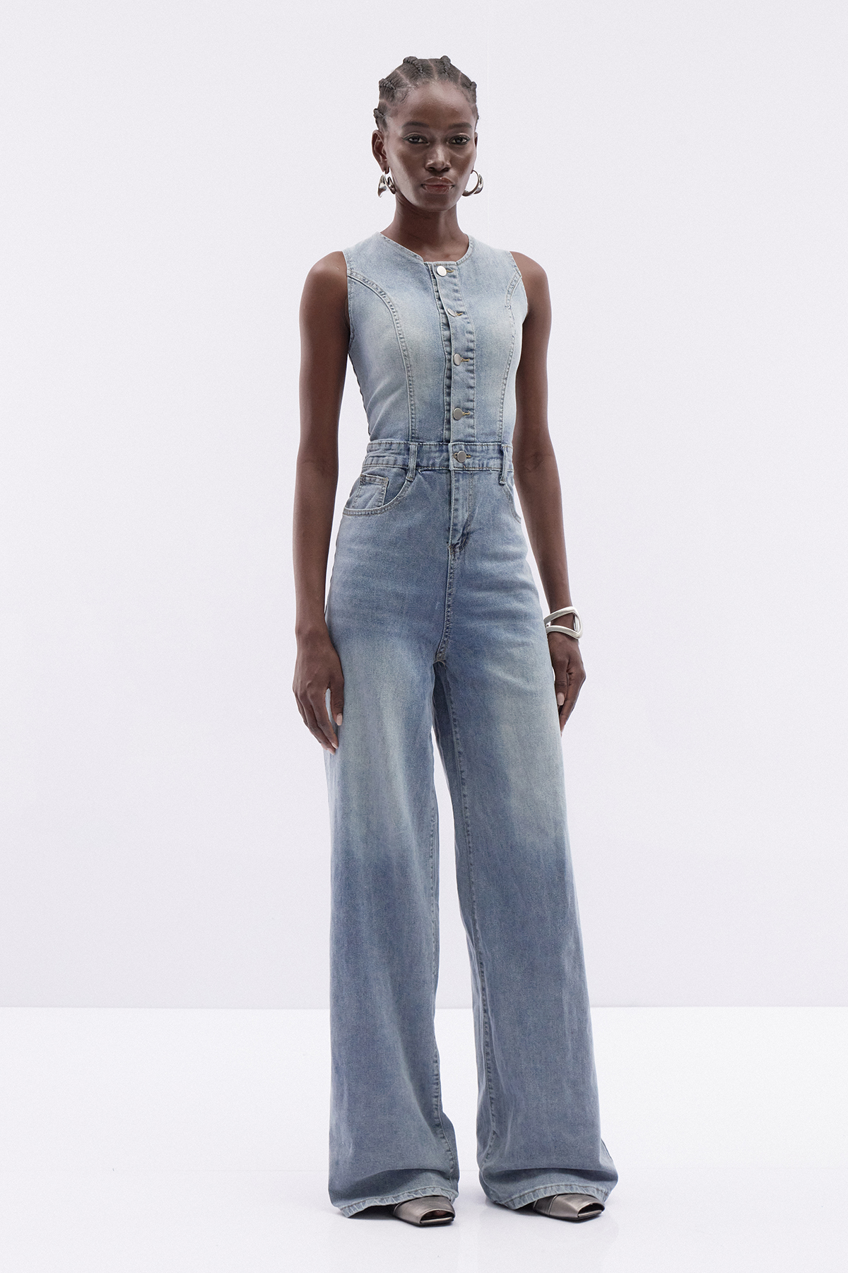 Itxaro Sleeveless Denim Jumpsuit