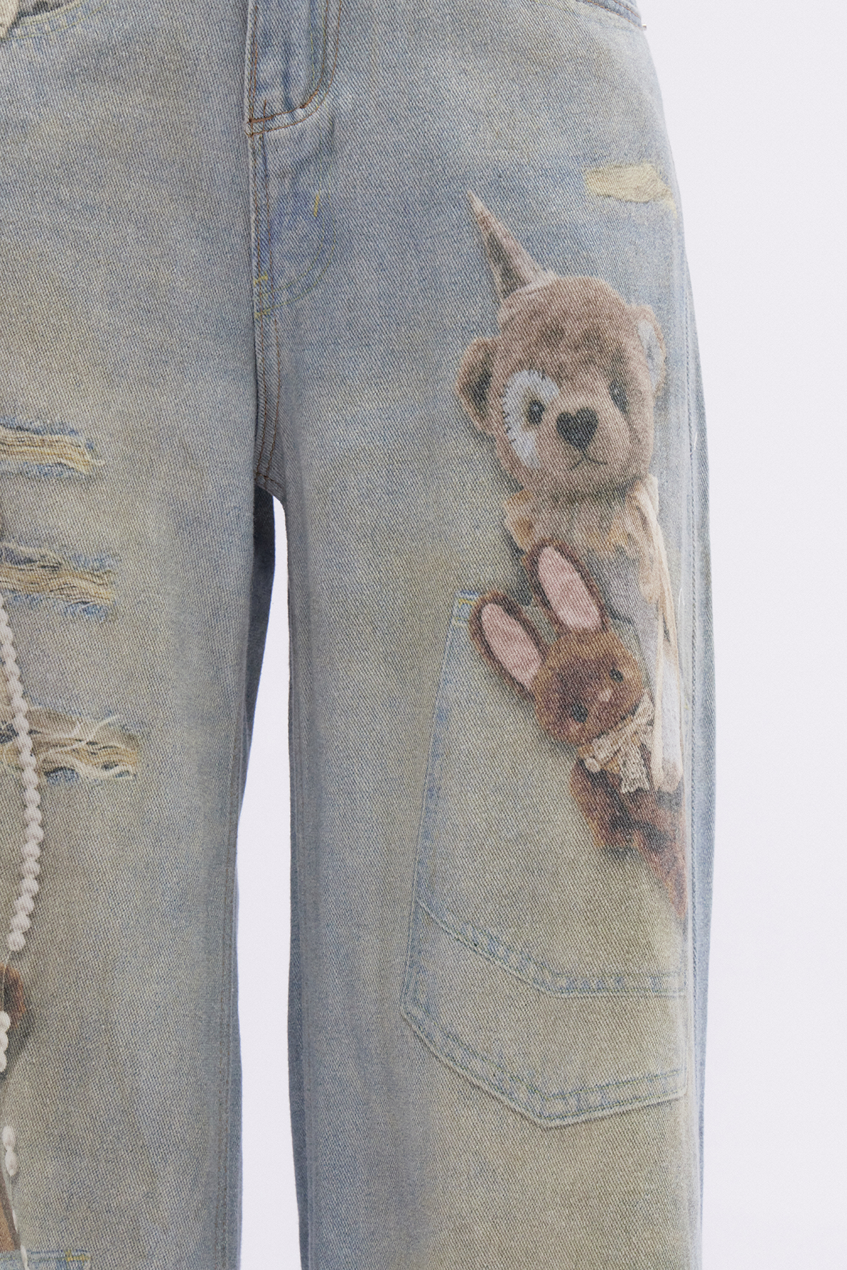 Itxaso Ripped Print Jeans