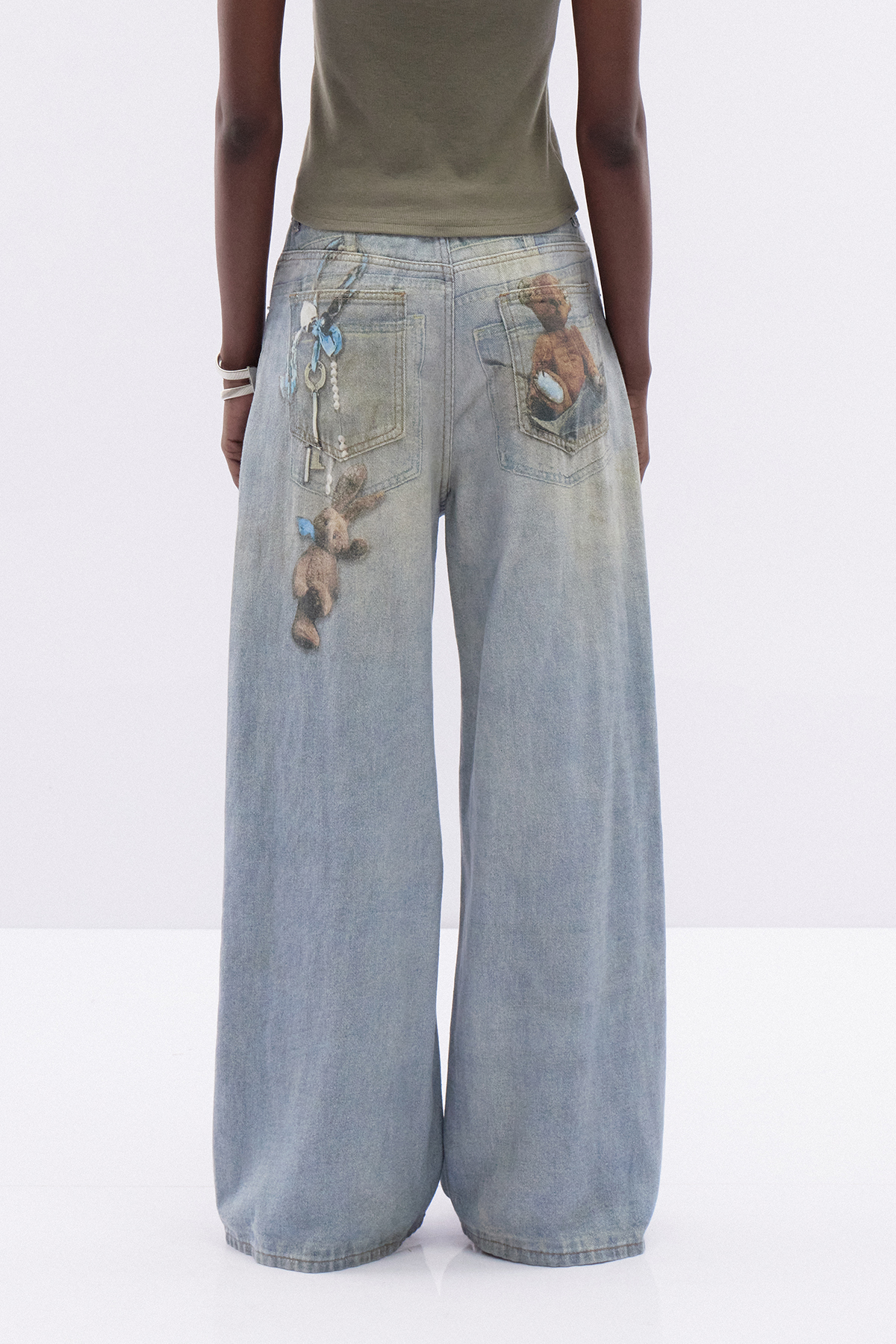 Itxaso Ripped Print Jeans