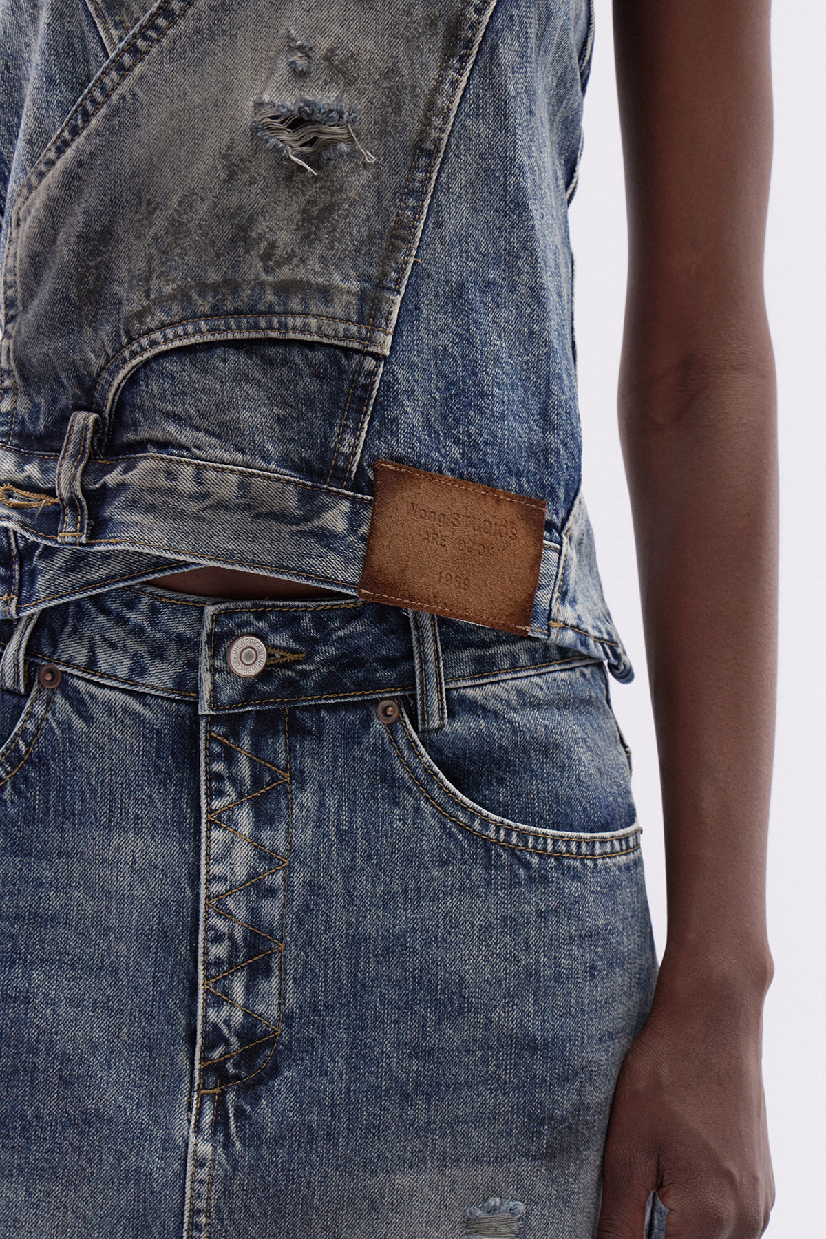 Itzamna Halter Neck Denim Skirt Set
