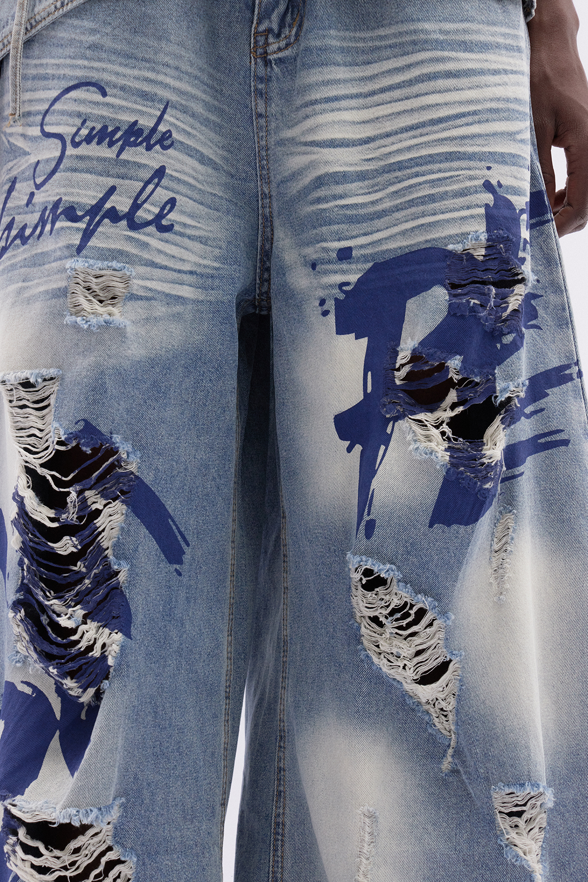 Itzayana Deconstruct Graffiti Baggy Jeans