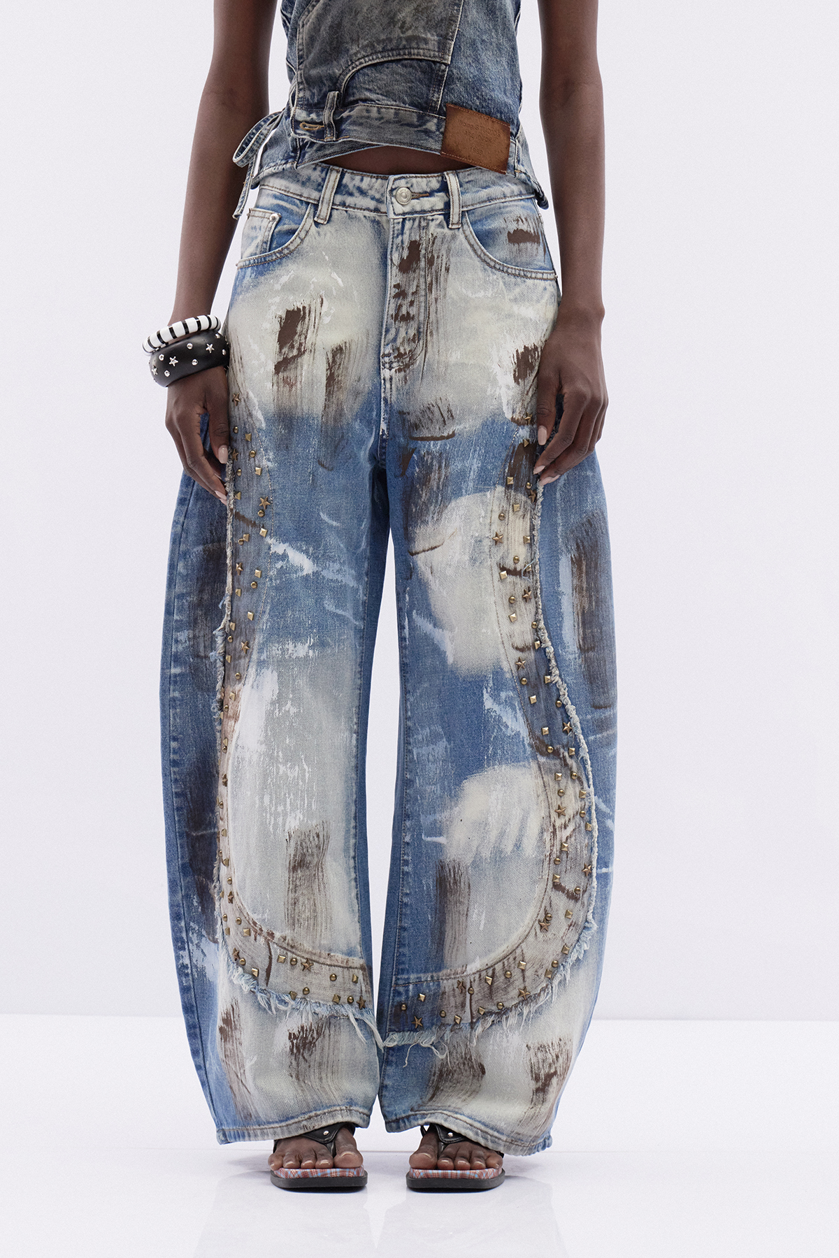 Itzcoatl Studded Baggy Jeans