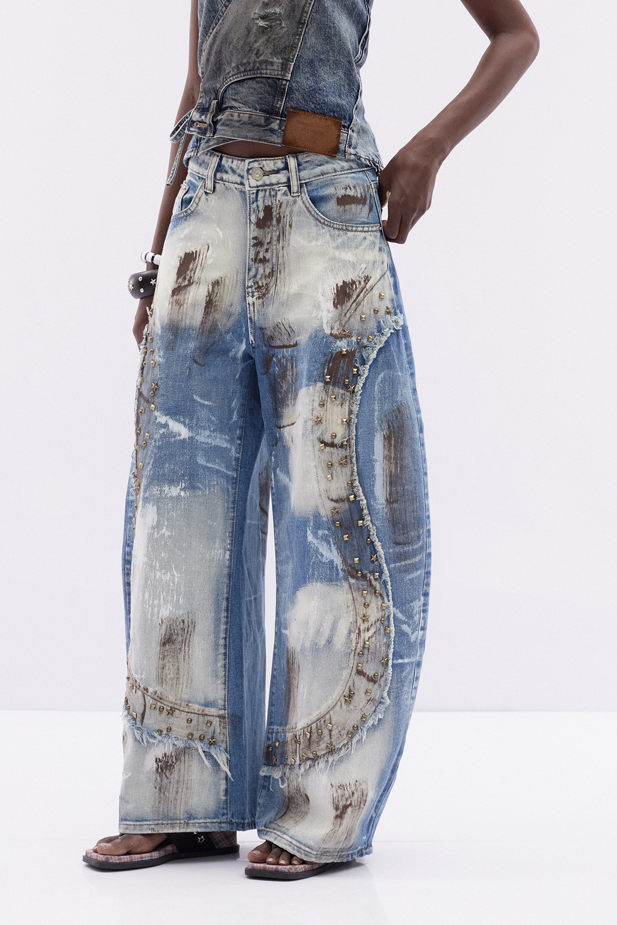 Itzcoatl Studded Baggy Jeans