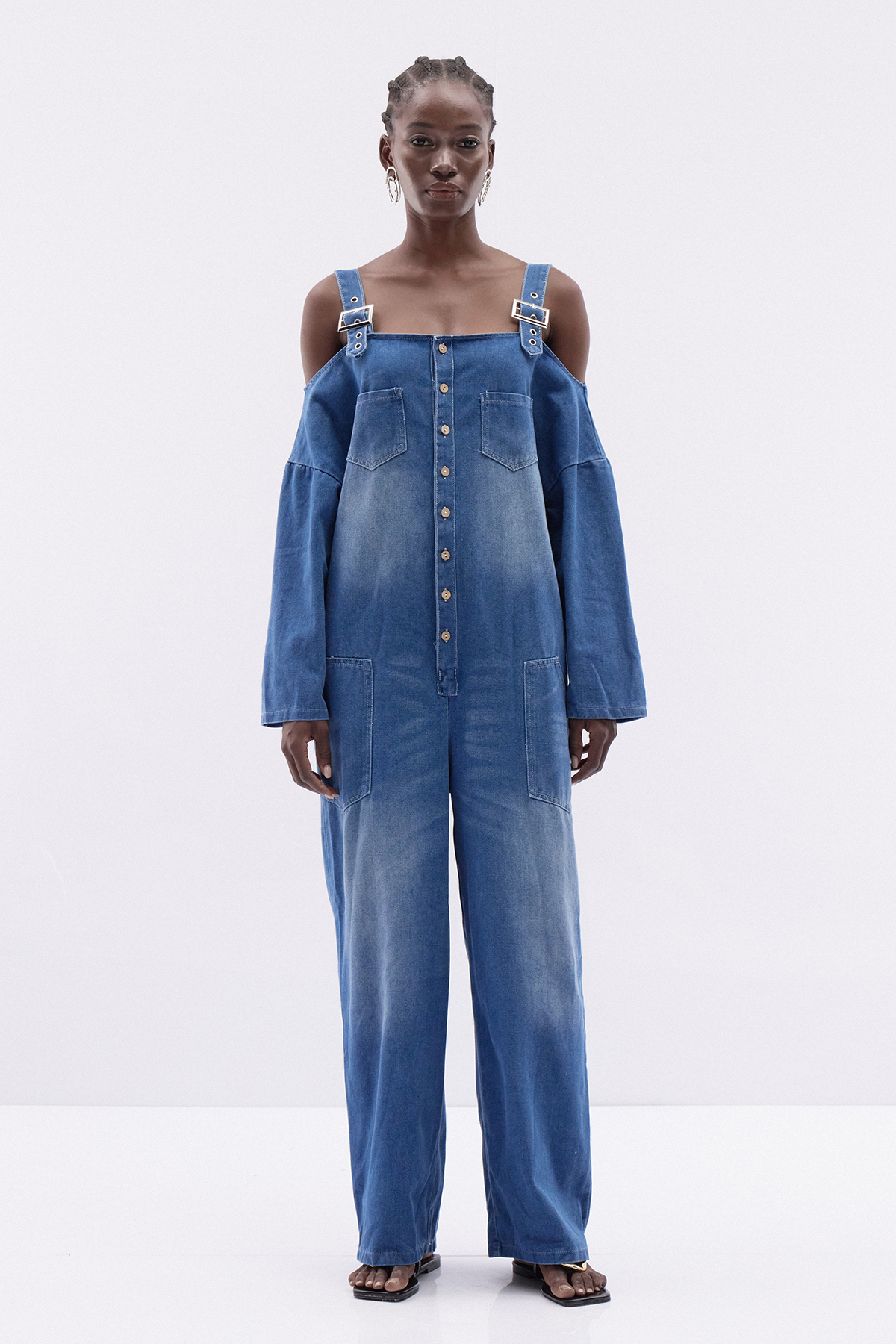 Itziar Buckle Denim Jumpsuit